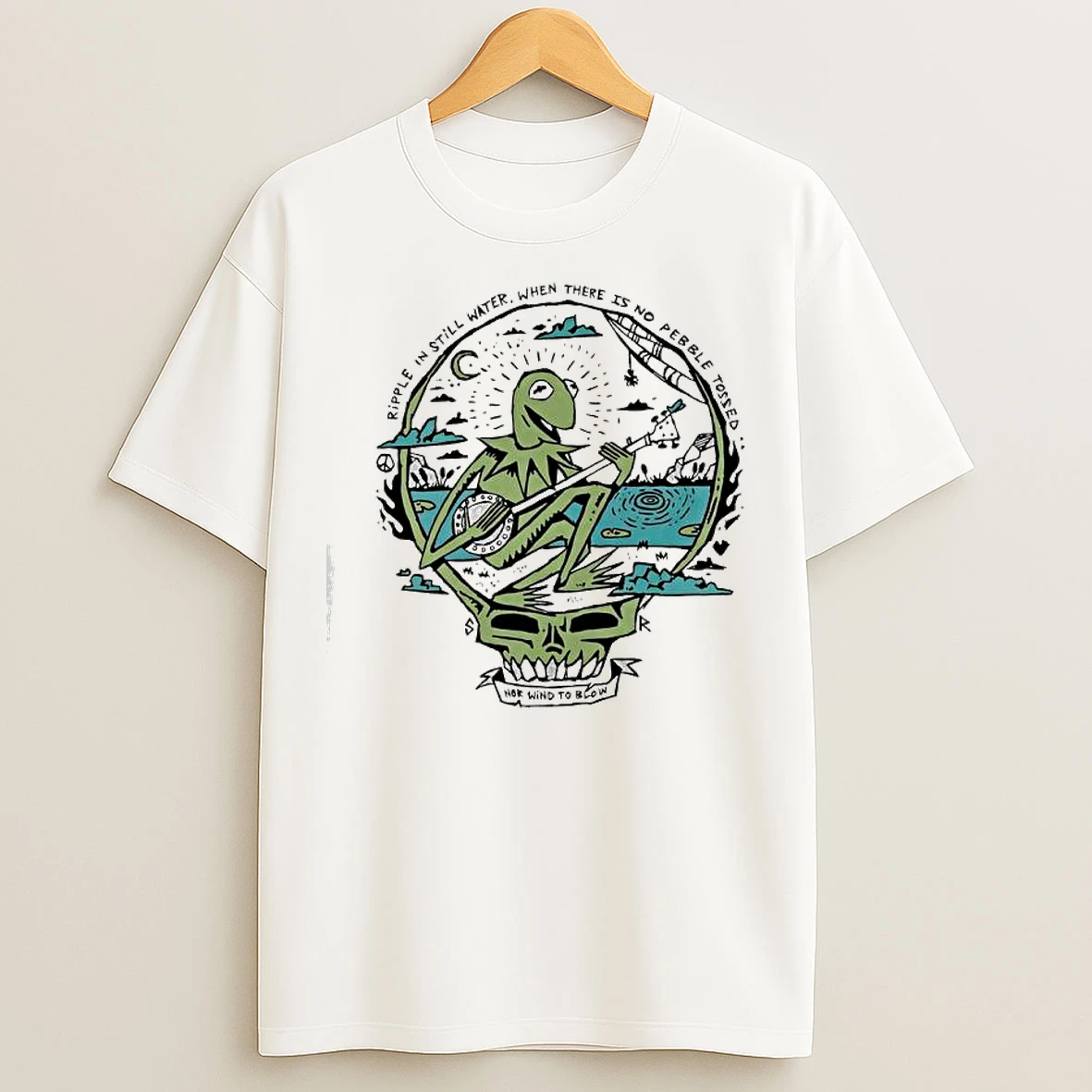 Classic Kermit The Frog Grateful Dead Ripple In Still Water When There Is No Pebble Tossed Nor Wind To Blow T Shirts