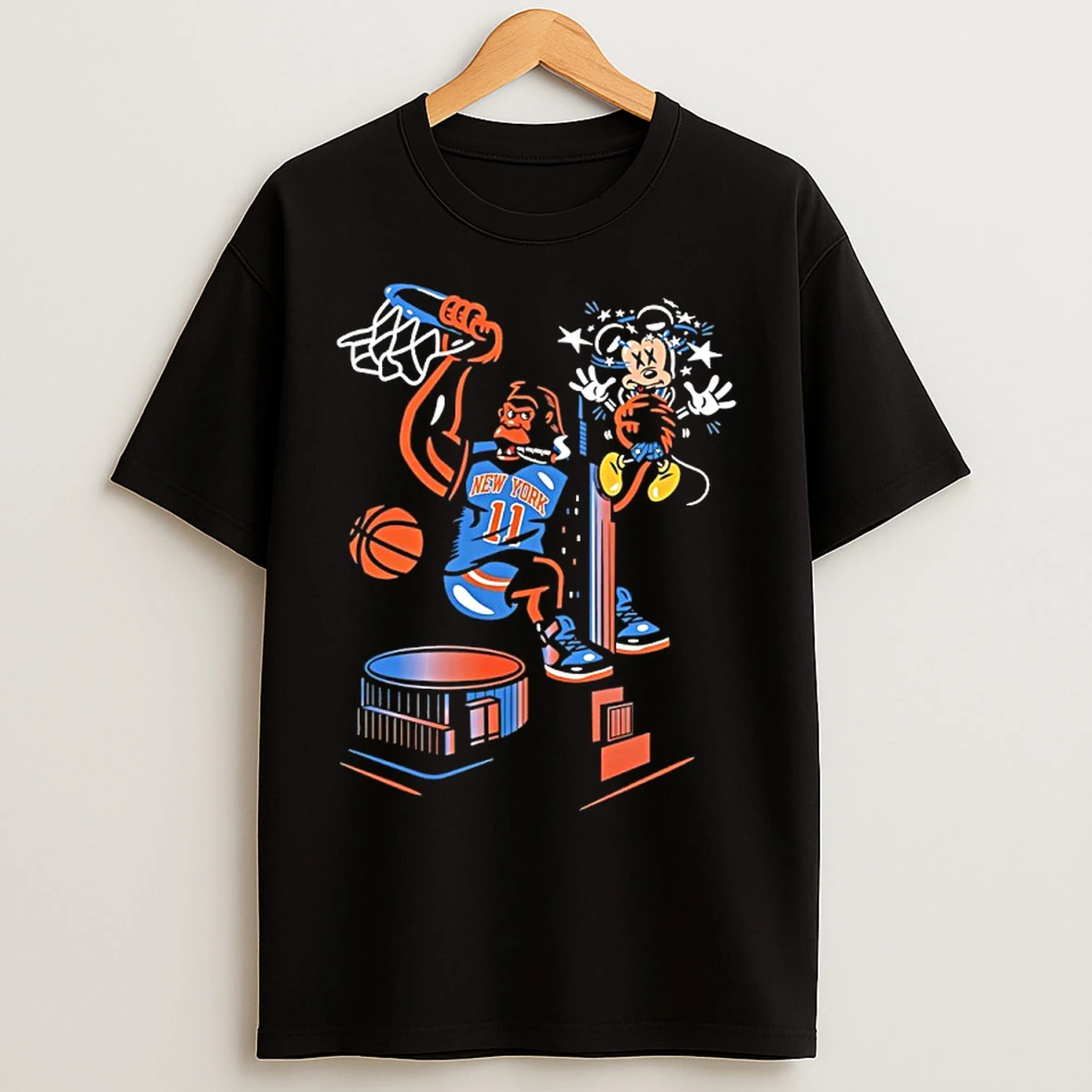 Classic King Of New York Knicks Bigfoot Cigar And Mickey T Shirts