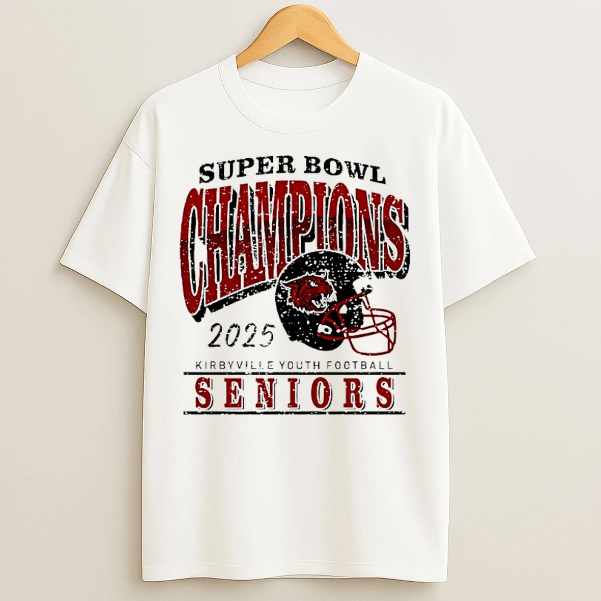 Classic Kirbyville Youth Seniors Football 2025 Super Bowl Champions T Shirts