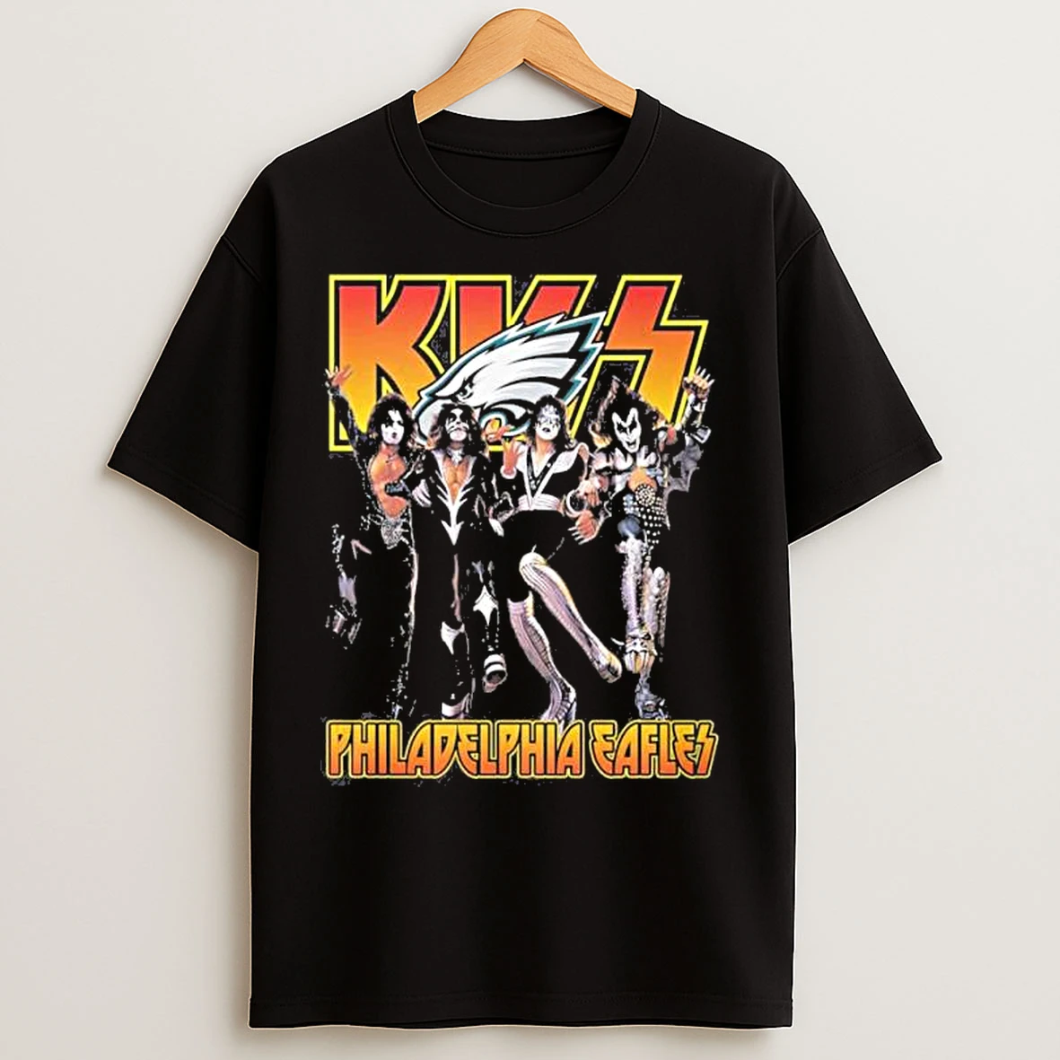 Classic Kiss Band X Philadelphia Eagles T Shirts