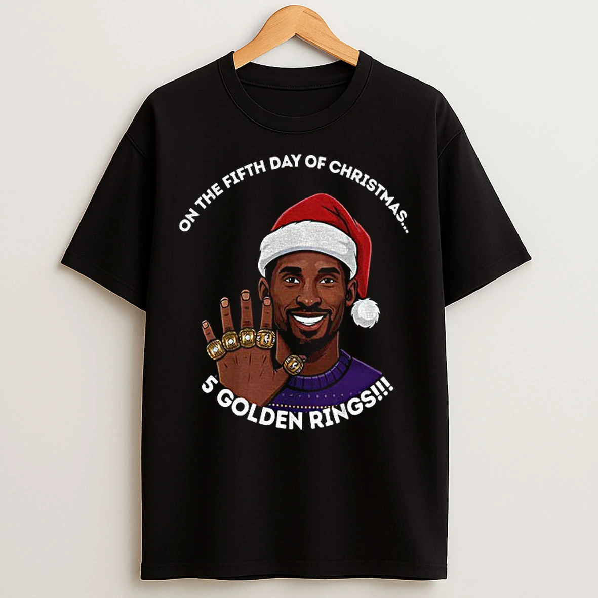 Classic Kobe Bryant 5 Golden Rings On The Fifth Day Of Christmas T Shirts