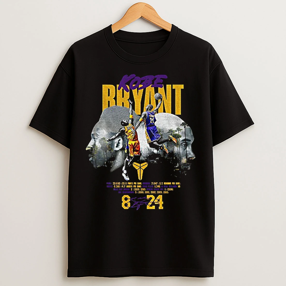 Classic Kobe Bryant Nba Art La Lakers Signature T Shirts
