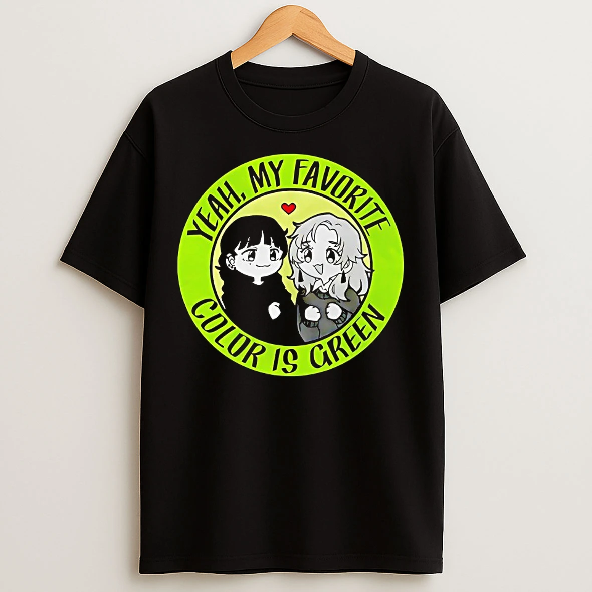 Classic Koga San Y Aya Chan Yeah My Favorite Color Is Green T Shirts
