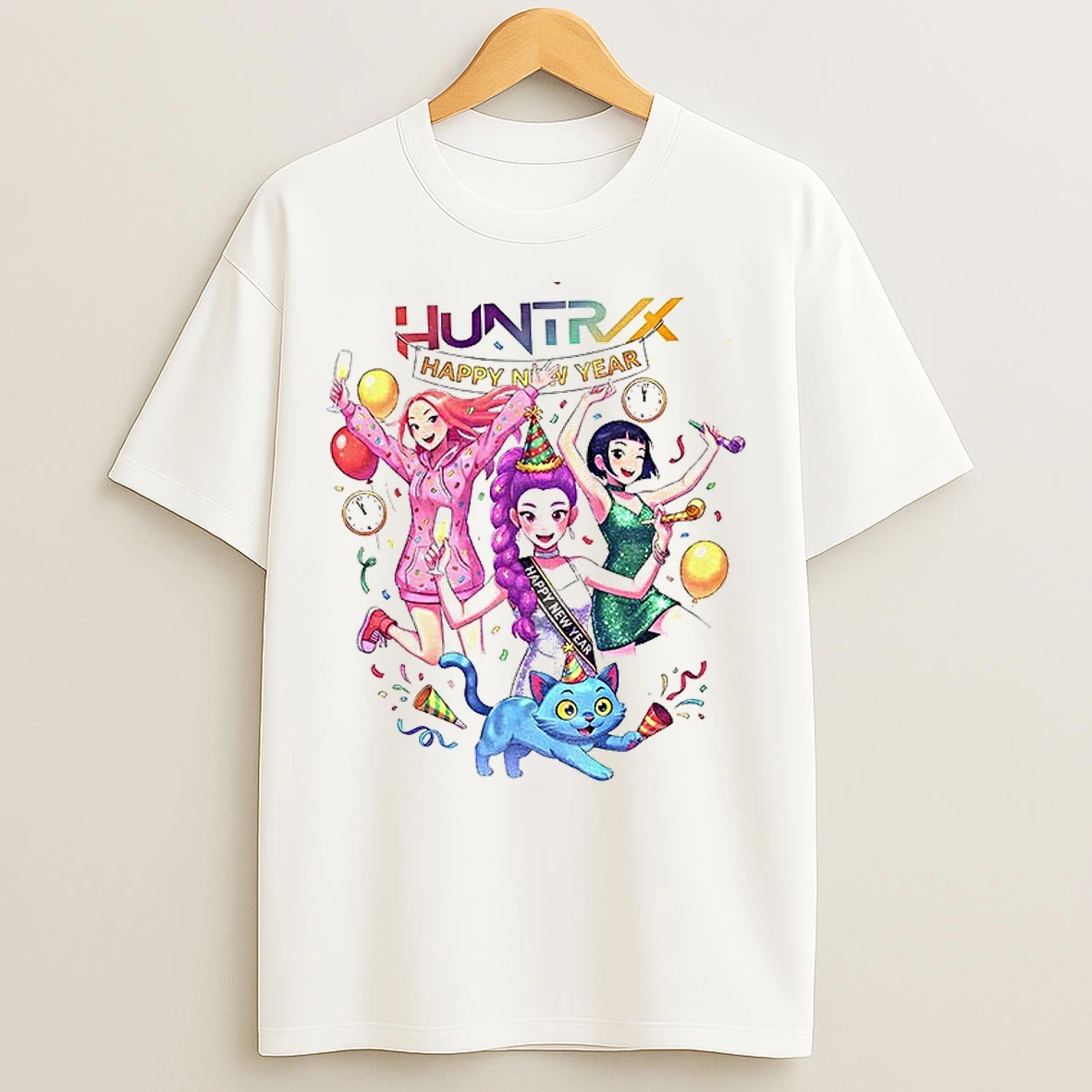 Classic Kpop Demon Hunters Girl Dinner Happy New Year T Shirts