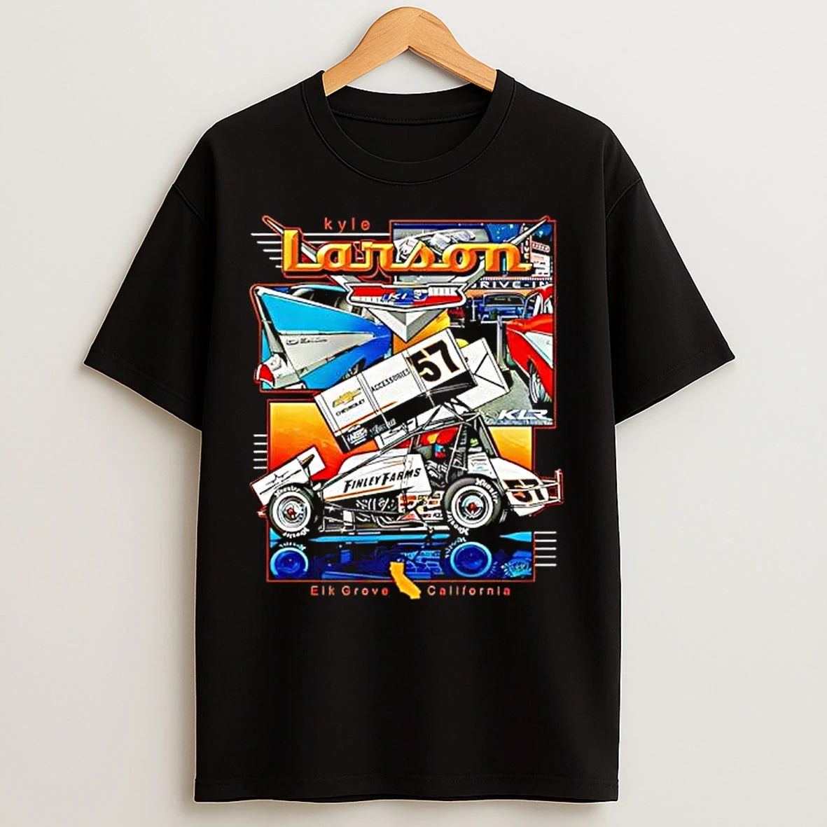 Classic Kyle Larson Racing Sprint Car Elk Grove California Graphic T Shirts