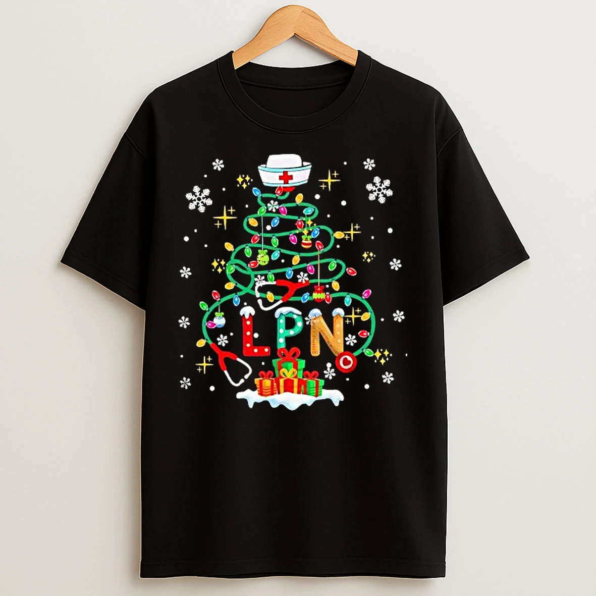 Classic Lpn Stethoscope Christmas Tree T Shirts