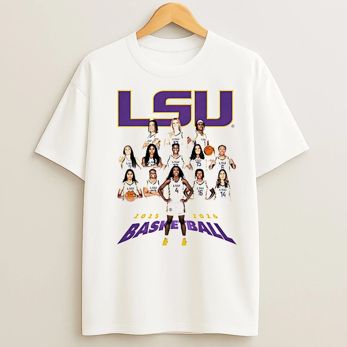 Classic Lsu Womens Basketball 2025 2026 Team Collage Christmas T Shirts