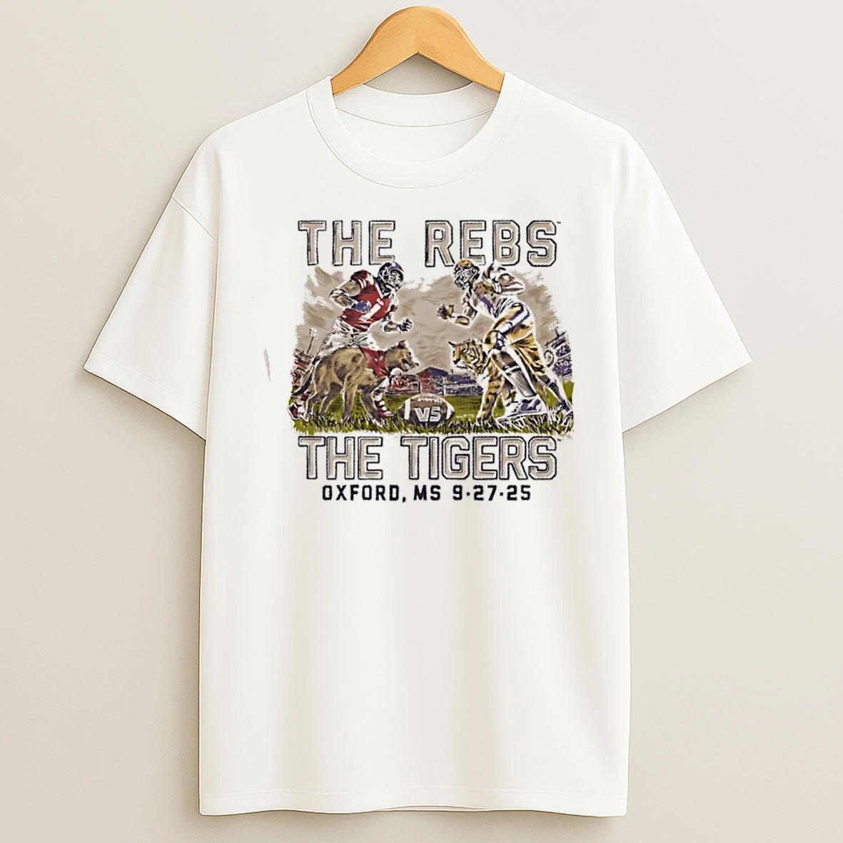 Classic Lsu Vs Ole Miss Game Day 2025 The Rebs The Tigers Mascot T Shirts