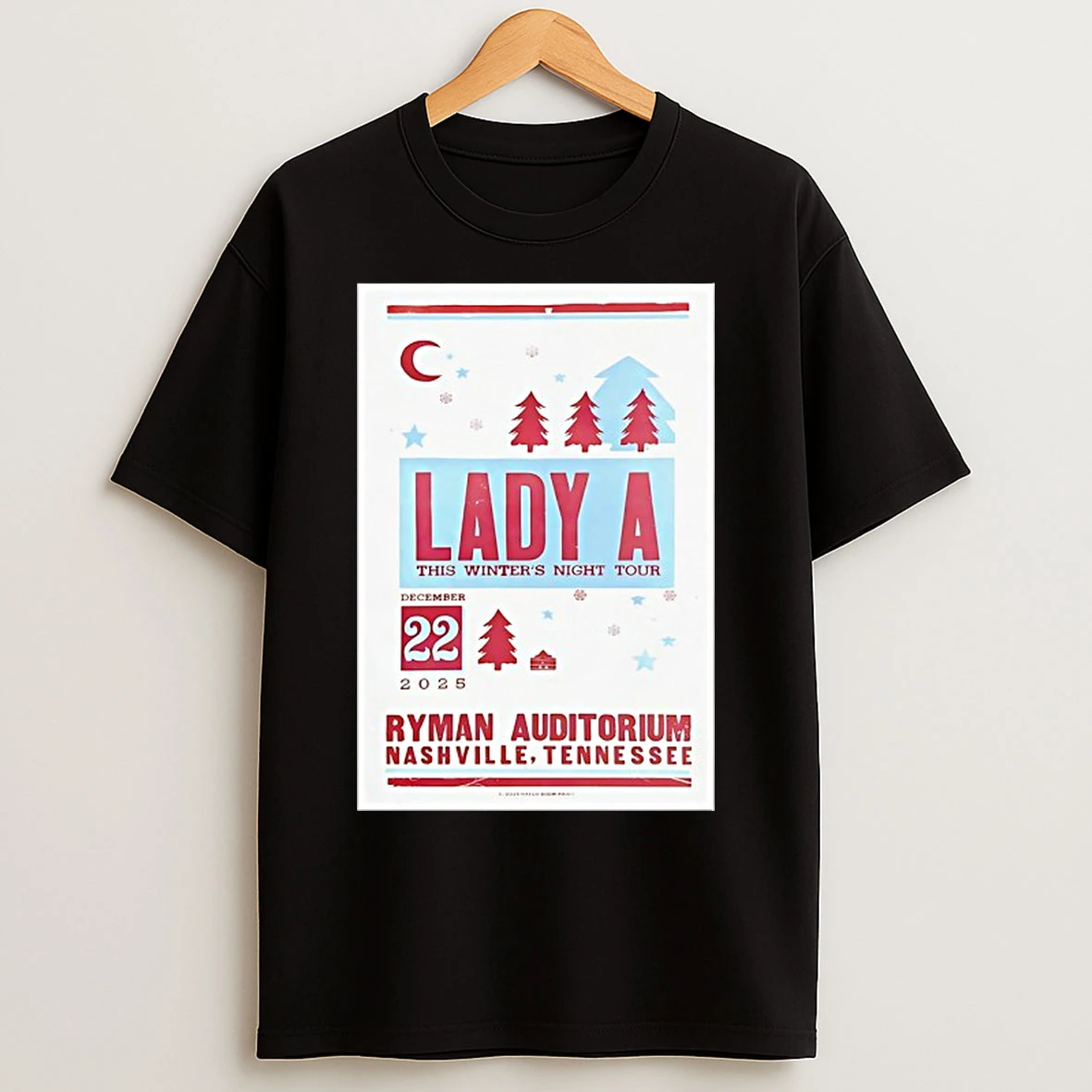 Classic Lady A This Winters Night Tour Dec 22 2025 Ryman Auditorium Nashville Tennessee T Shirts