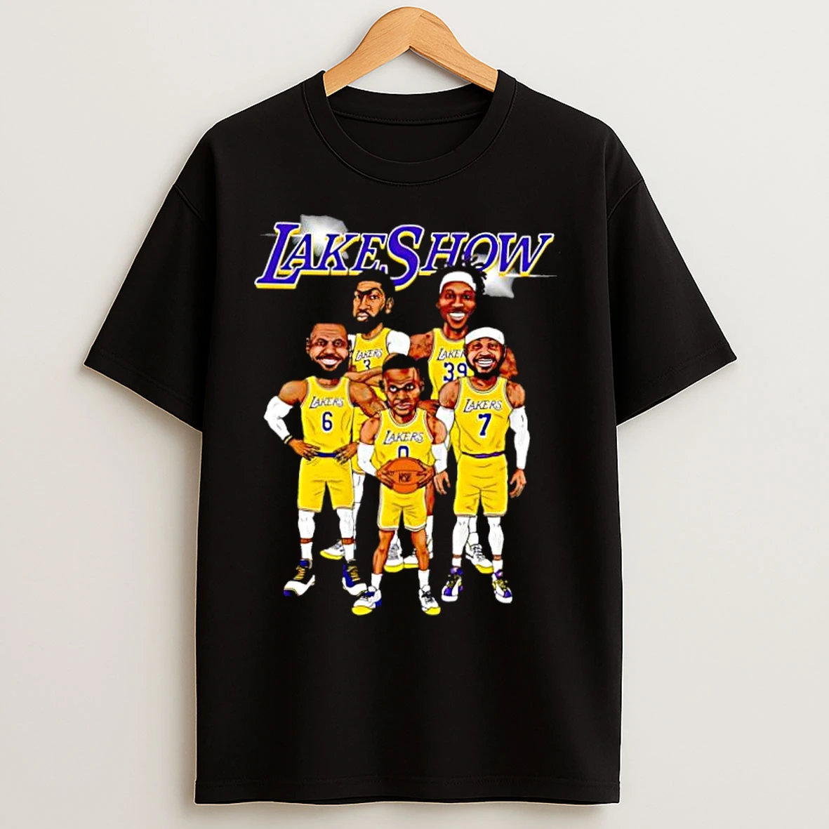 Classic Lakeshow Los Angeles Lakers Team Players Cartoon T Shirts