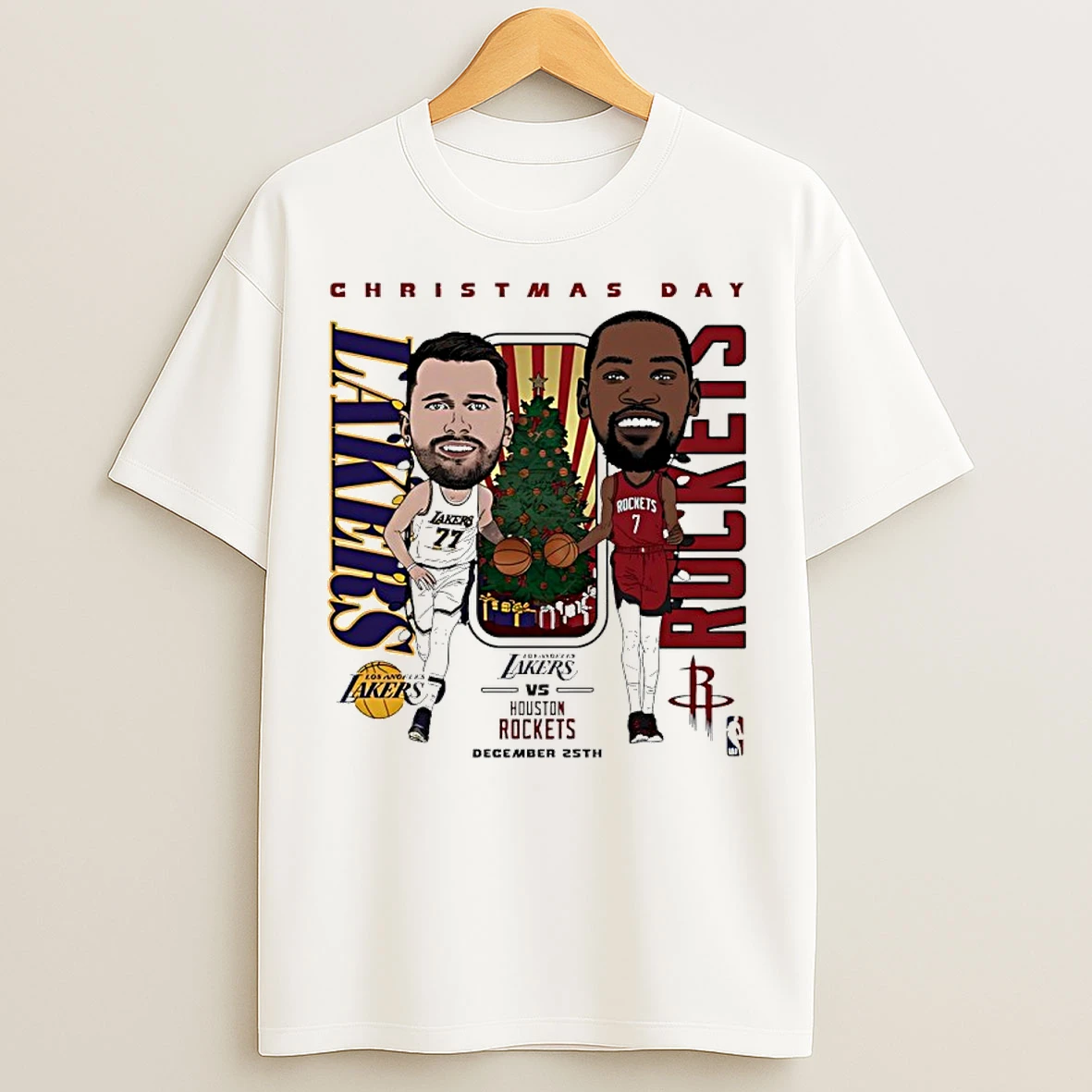 Classic Lakers Vs Rockets 2025 Nba Christmas Day Match Up T Shirts