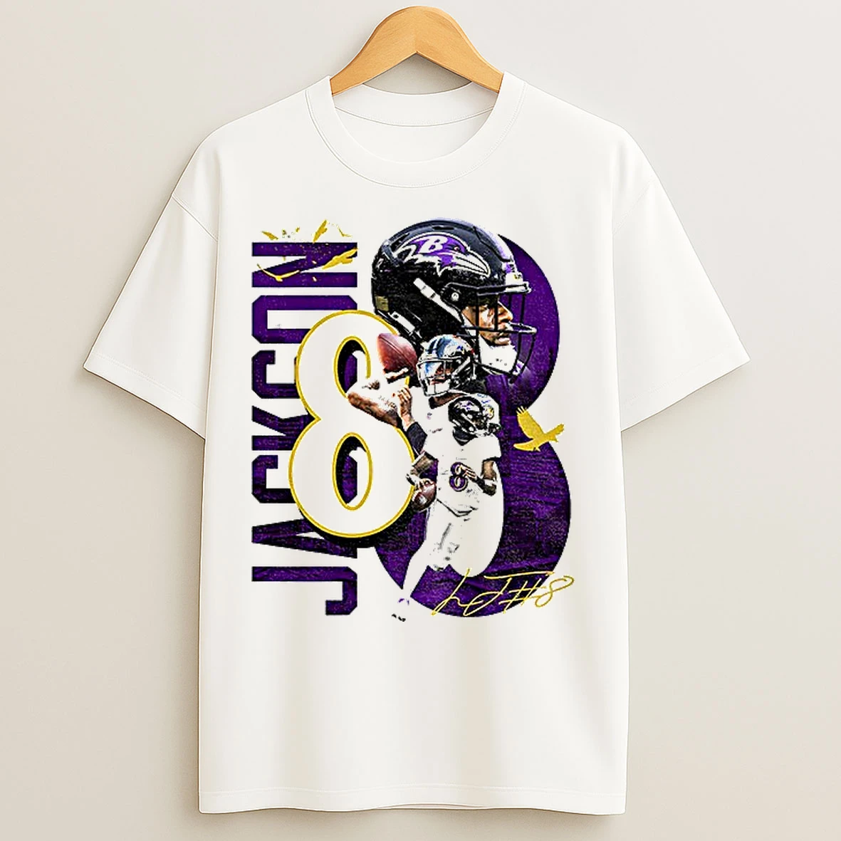 Classic Lamar Jackson Baltimore Ravens Football Nfl Signature T Shirts
