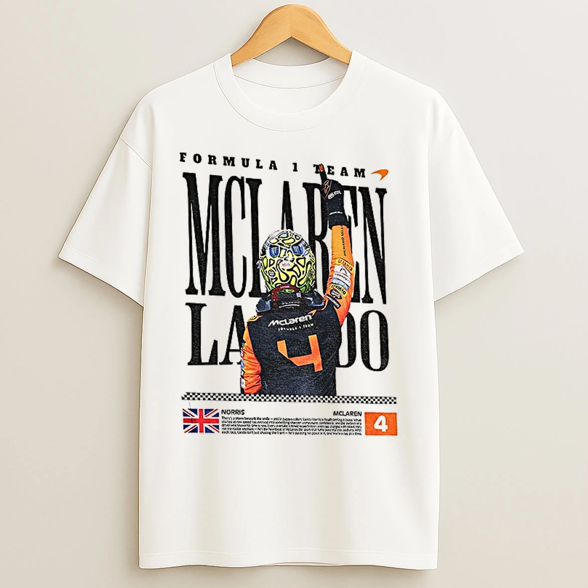 Classic Lando Mclaren F1 Racing Graphic T Shirts