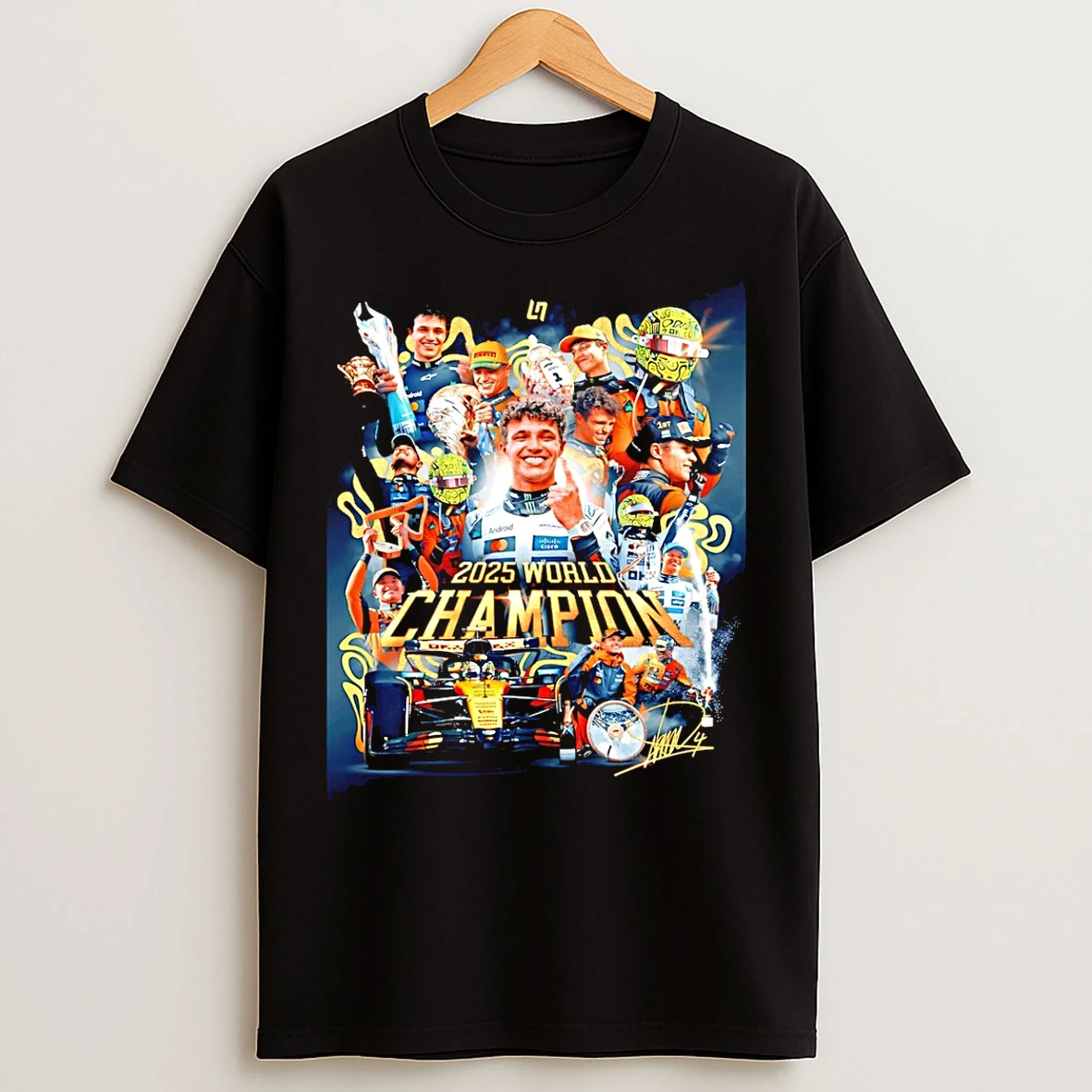 Classic Lando Norris 2025 World Drivers Champion Signature T Shirts