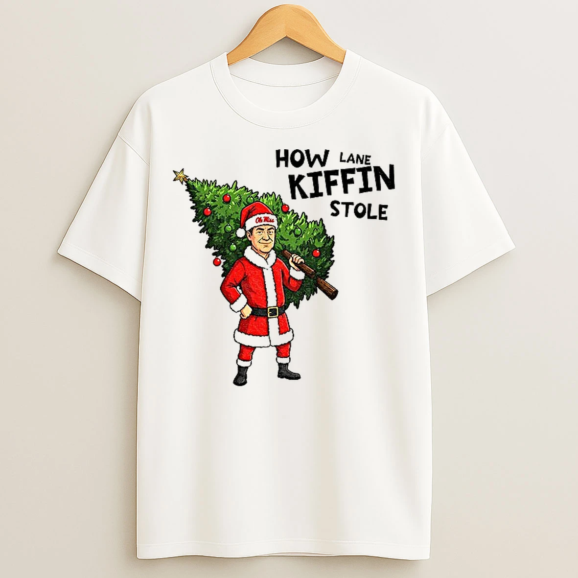 Classic Lane Kiffin Ole Miss Funny Christmas How Kiffin Stole Christmas T Shirts