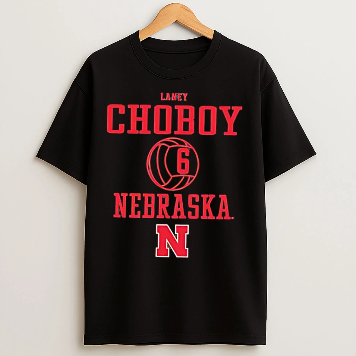 Classic Laney Choboy Nebraska Cornhuskers Text Simple T Shirts