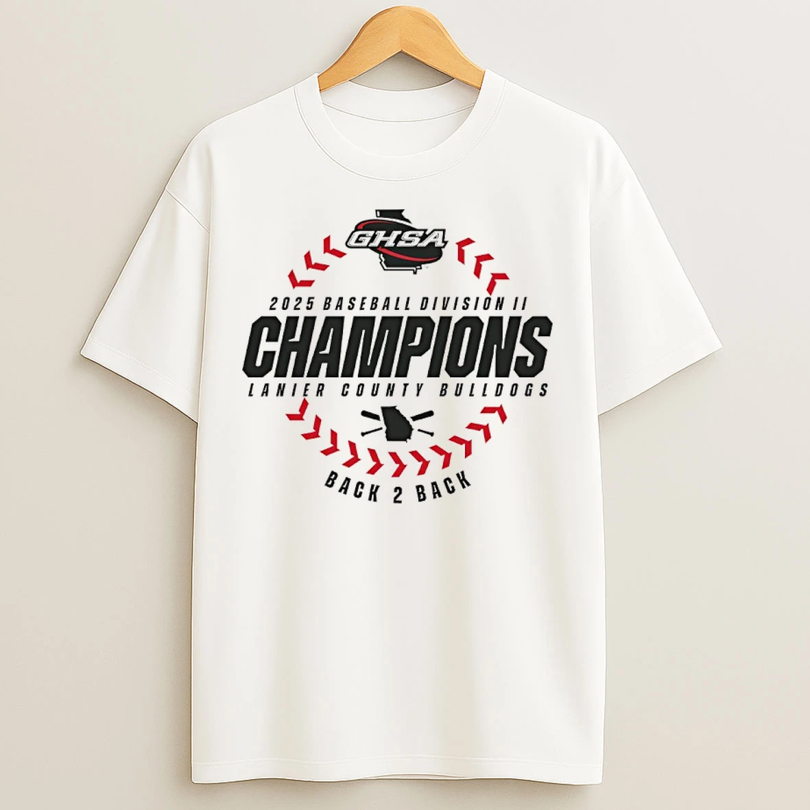 Classic Lanier County Bulldogs Back 2 Back 2025 Ghsaa Baseball D2 State Champions T Shirts