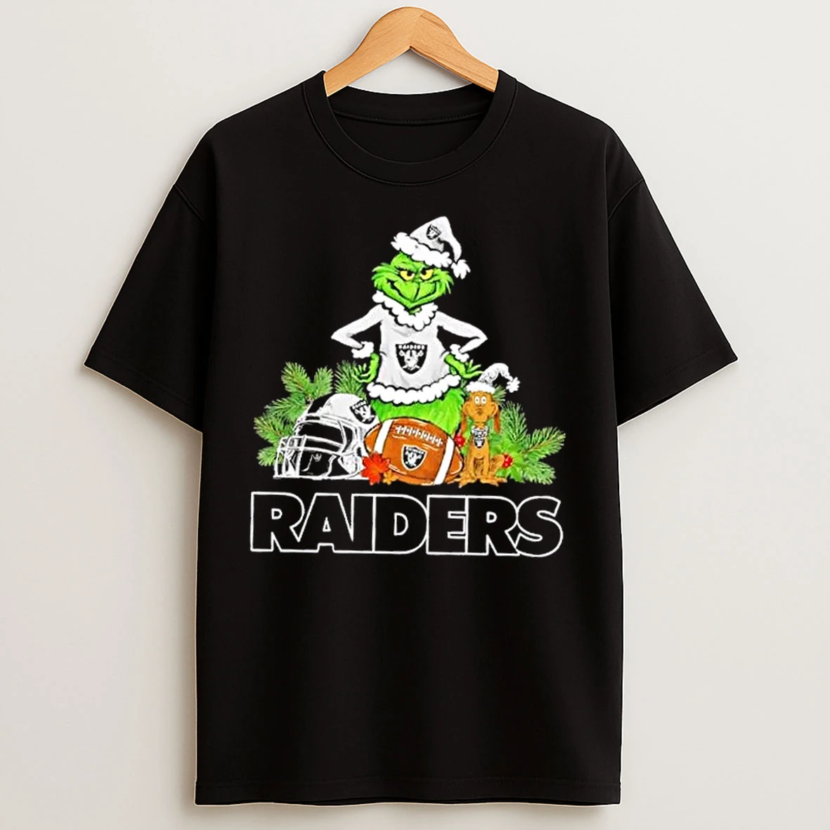 Classic Las Vegas Raiders Football X Grinch Merry Christmas Graphic T Shirts
