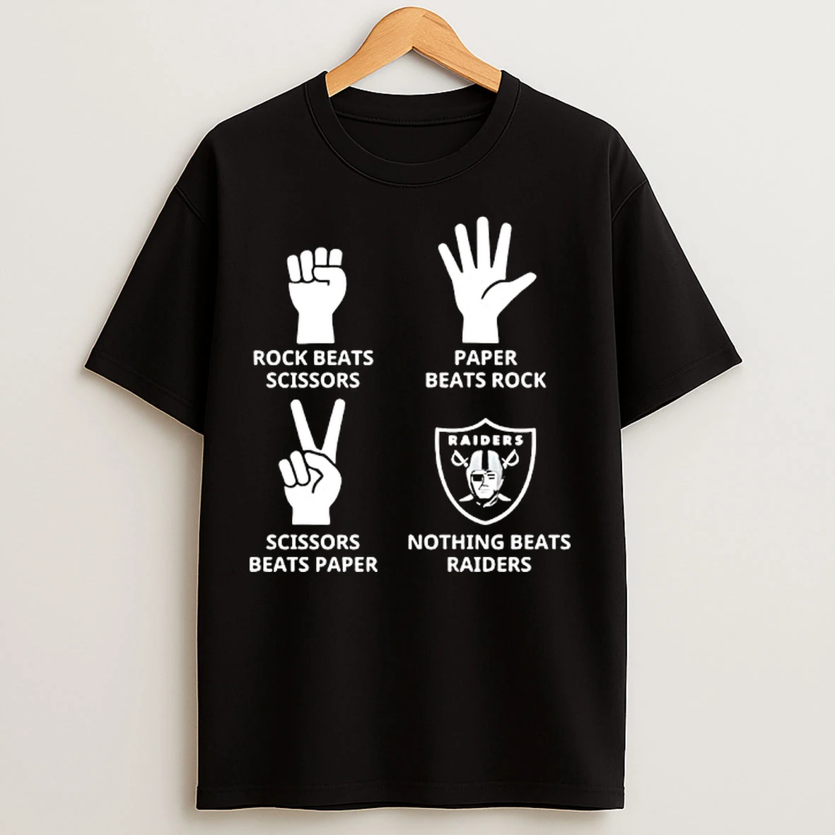 Classic Las Vegas Raiders Nothing Beats Rock Beats Scissors Paper Beats Rock Scissors Beats Paper T Shirts