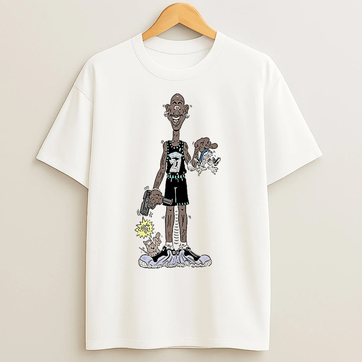 Classic Latrell Sprewell Nba Number 21 Caricature T Shirts