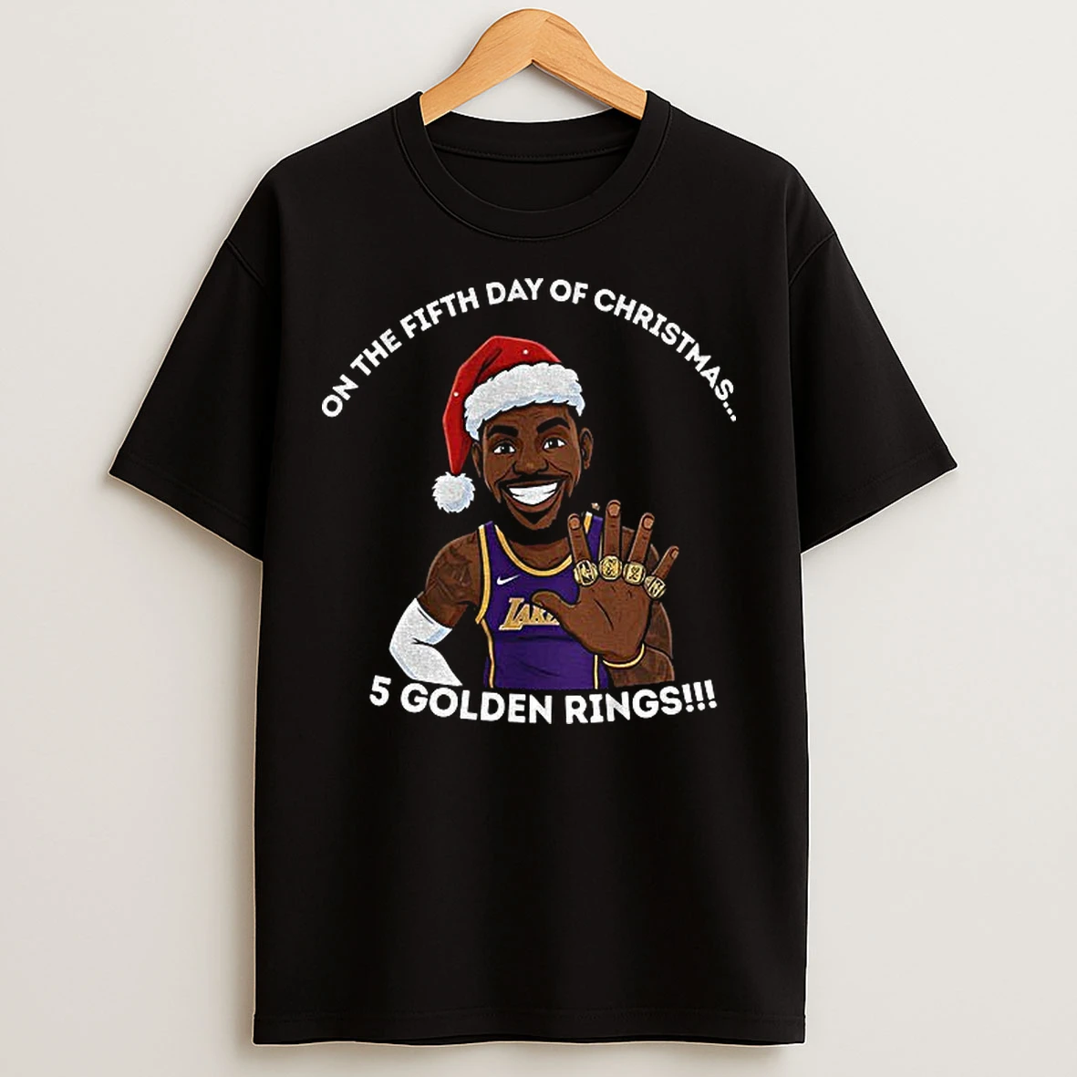 Classic Lebron James 5 Golden Rings On The Fifth Day Of Christmas T Shirts