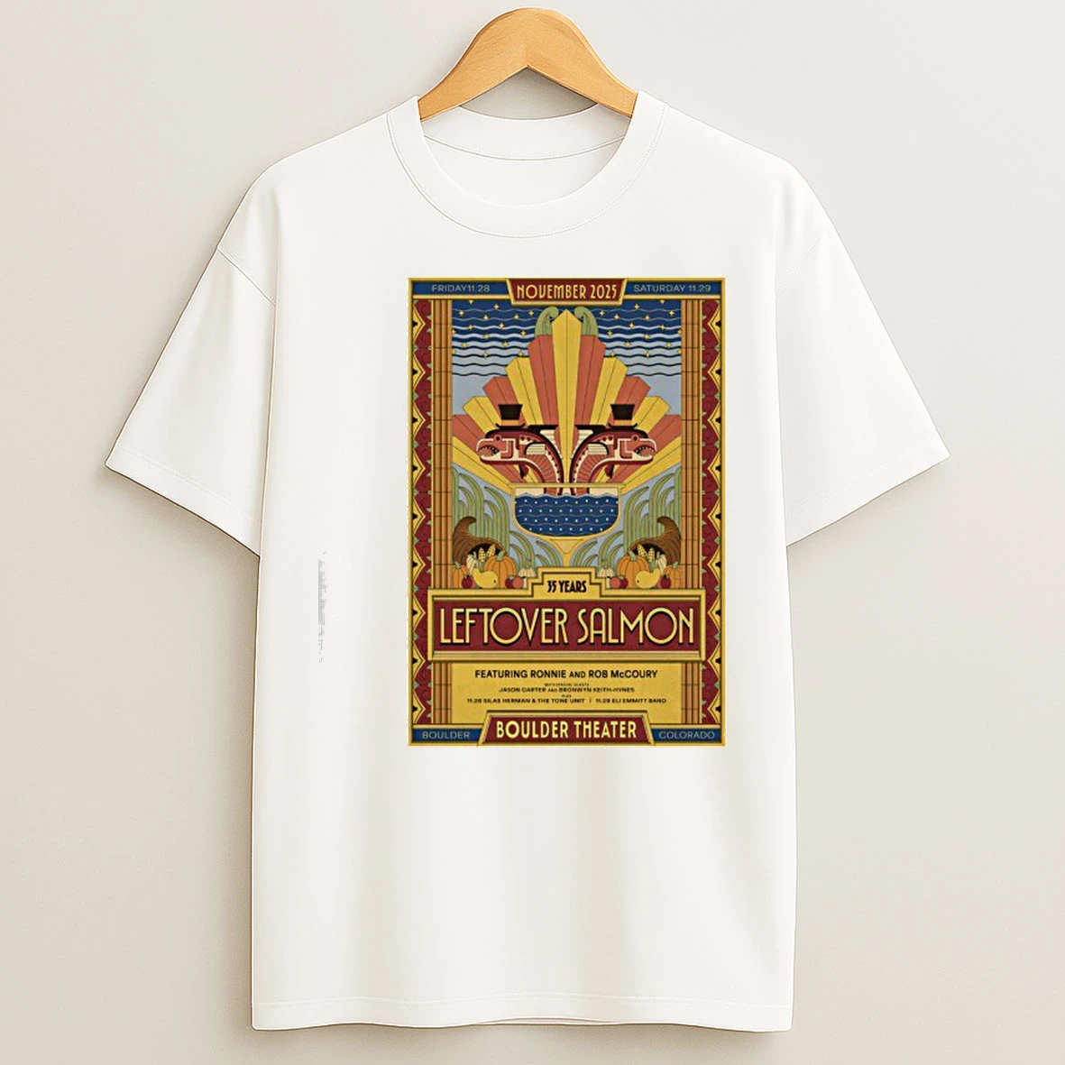 Classic Leftover Salmon November 2025 Boulder Co T Shirts
