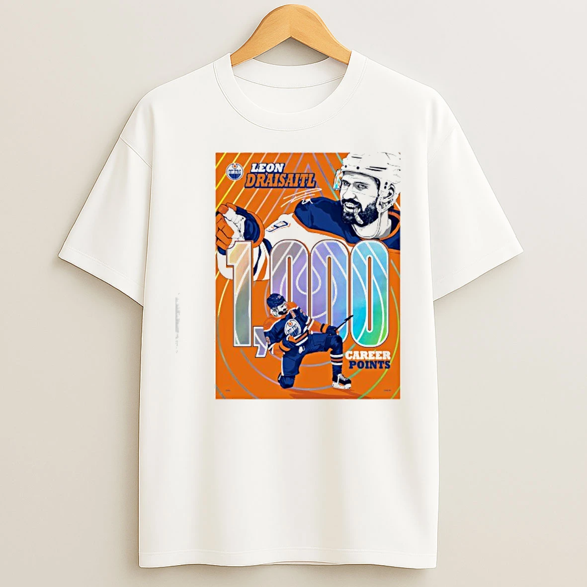 Classic Leon Draisaitl Edmonton 1000 Career Nhl Points Milestone T Shirts