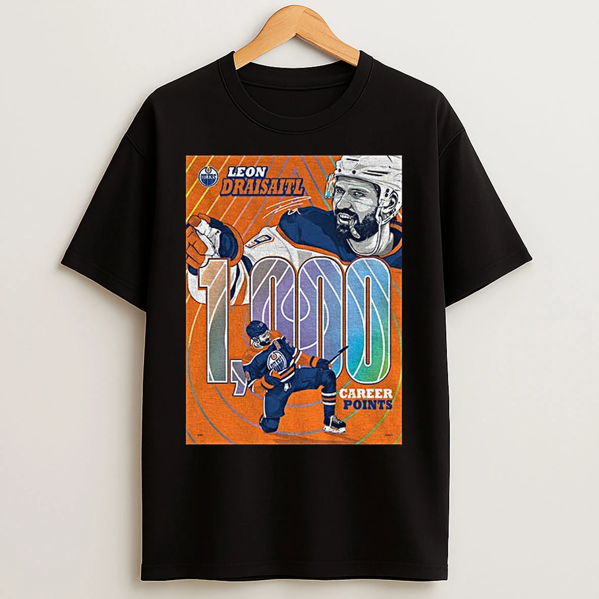 Classic Leon Draisaitl Edmonton Oilers Nhl Hockey 1000 Career Points Signature T Shirts