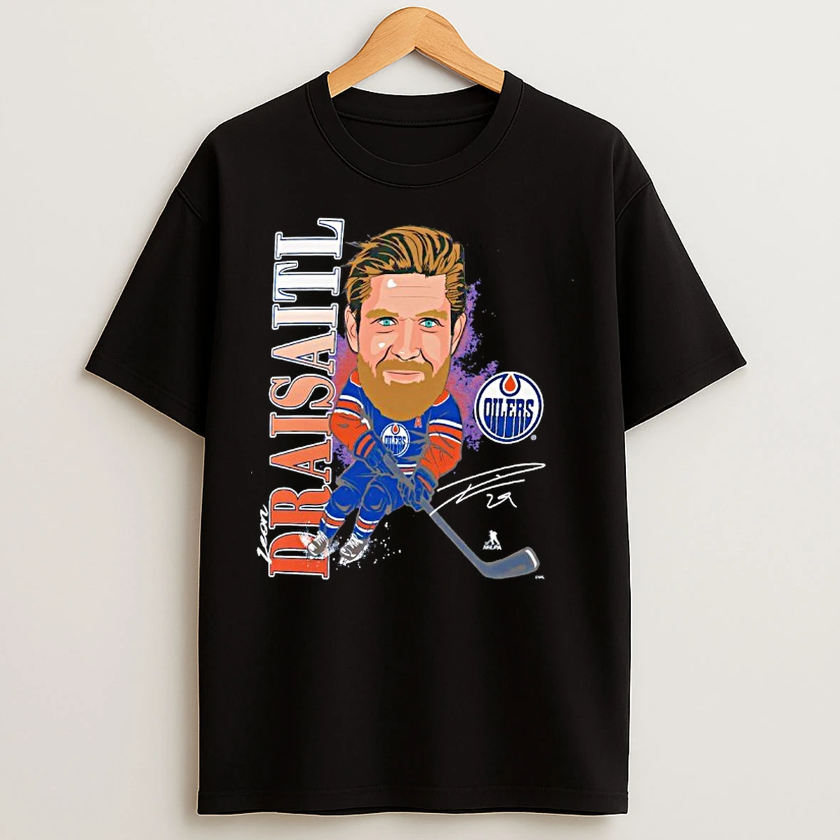 Classic Leon Draisaitl Edmonton Oilers Player Action Signature T Shirts