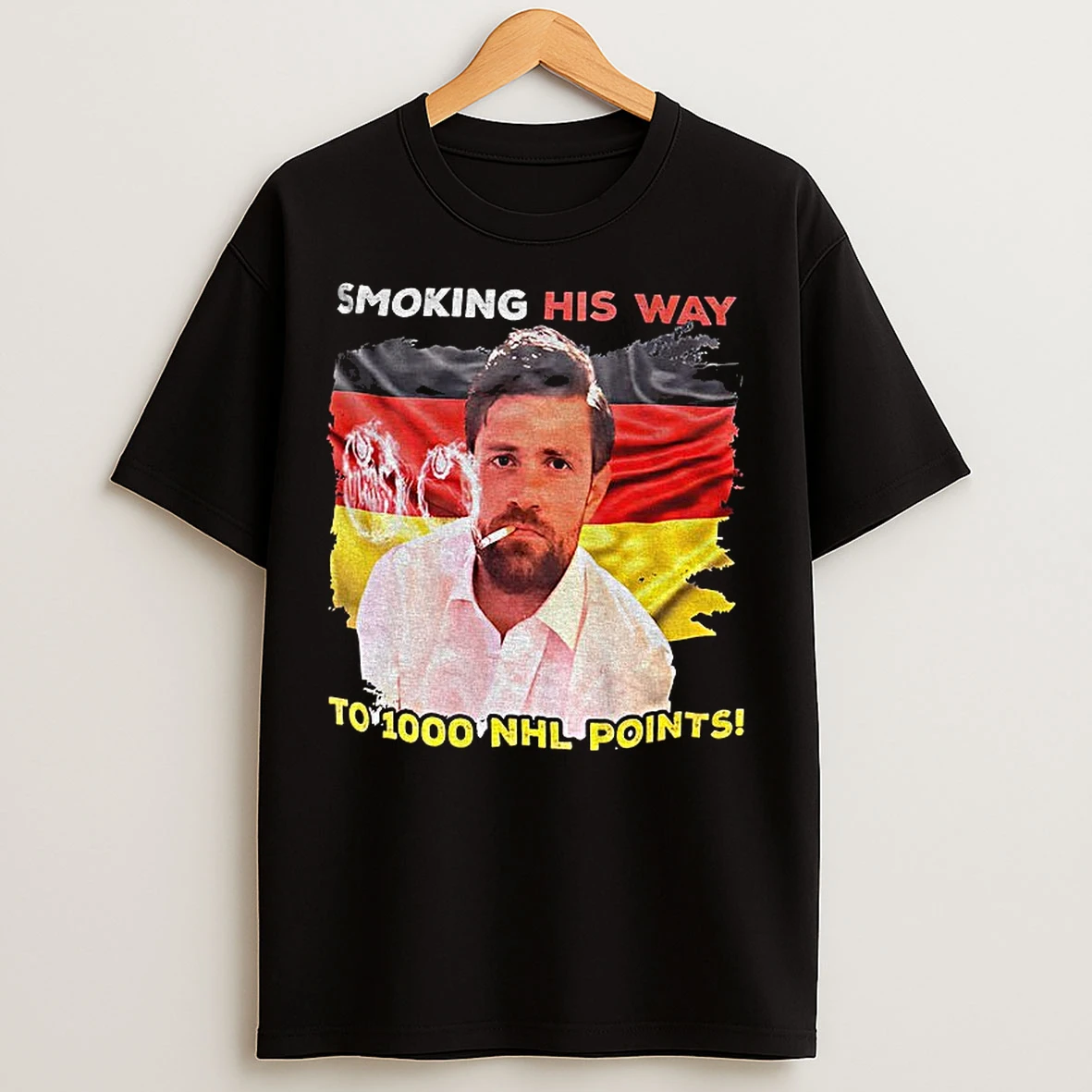 Classic Leon Draisaitl Wearing Smoking His Way To 1000 Nhl Points T Shirts