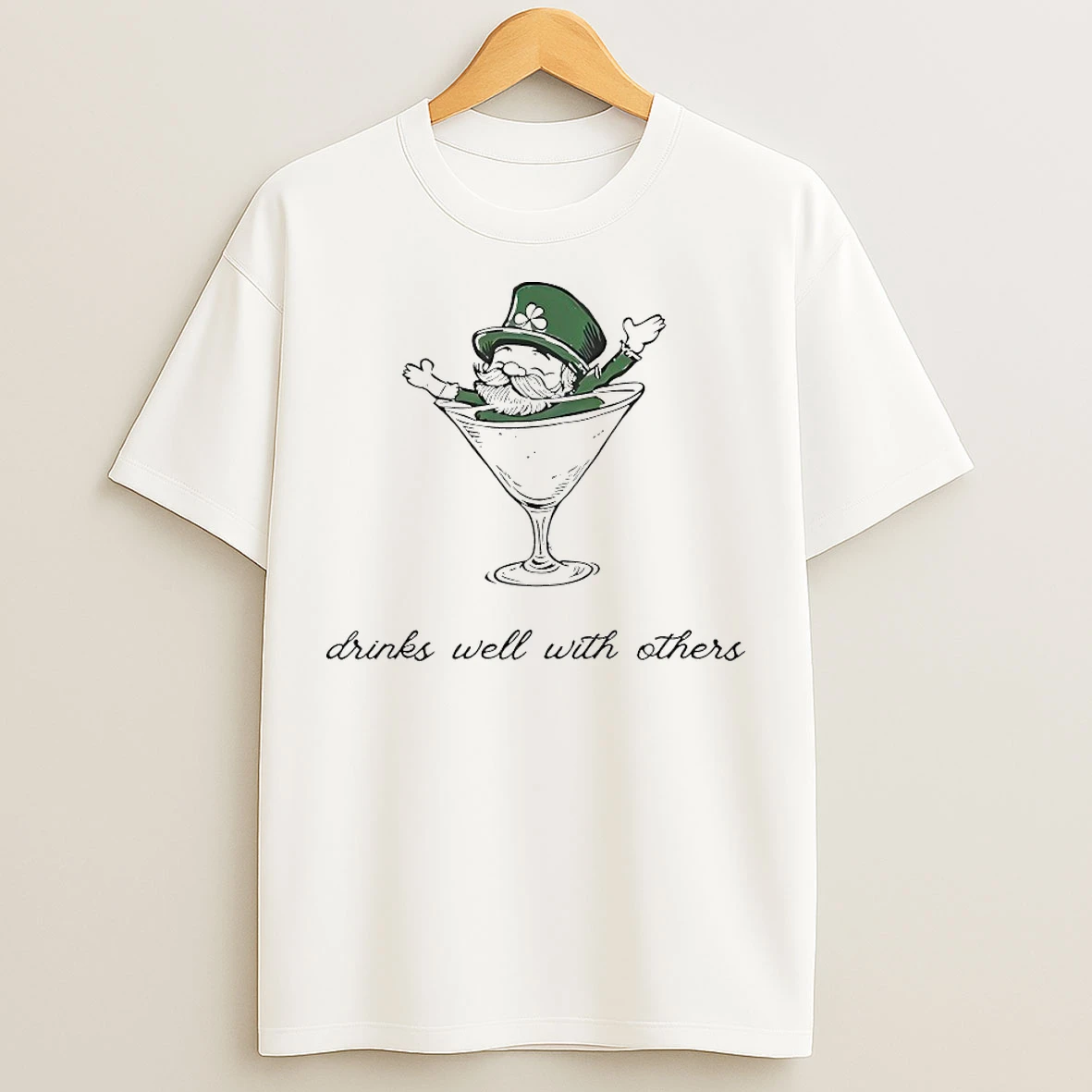 Classic Leprechaun Martini Cocktail St Patricks Day T Shirts