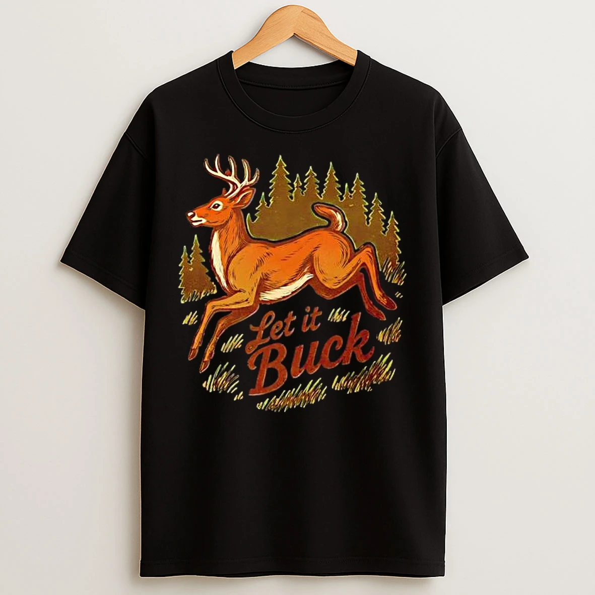 Classic Let It Buck Whitetail Graphic T Shirts