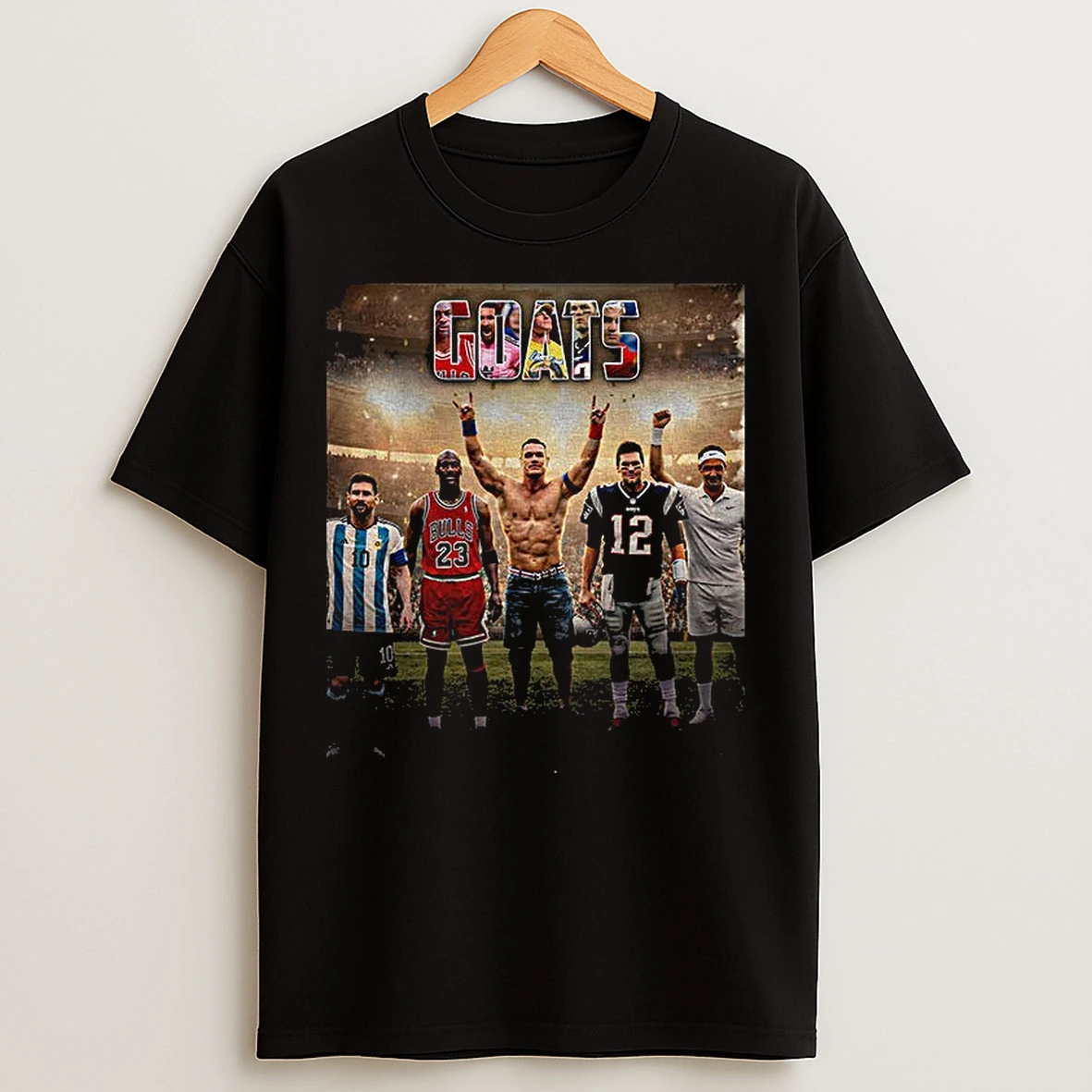 Classic Lionel Messi Michael Jordan John Cena Tom Brady Roger Federer Goats Sports T Shirts