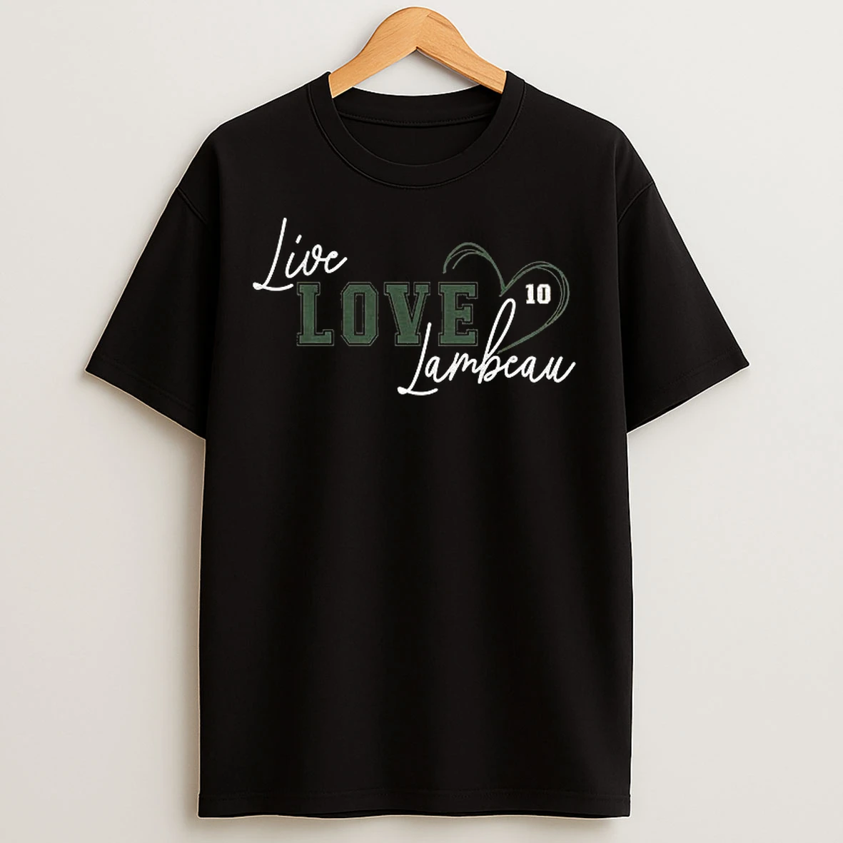 Classic Live Love Lambeau Number 10 Green Bay Packers Go Pack Go T Shirts