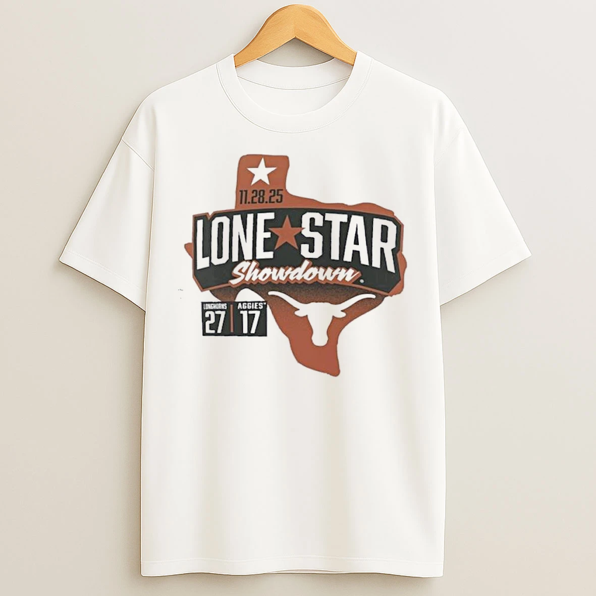 Classic Lone Star Showdown 2025 Texas Longhorns Wins Texas Am Aggies 27 17 Score T Shirts