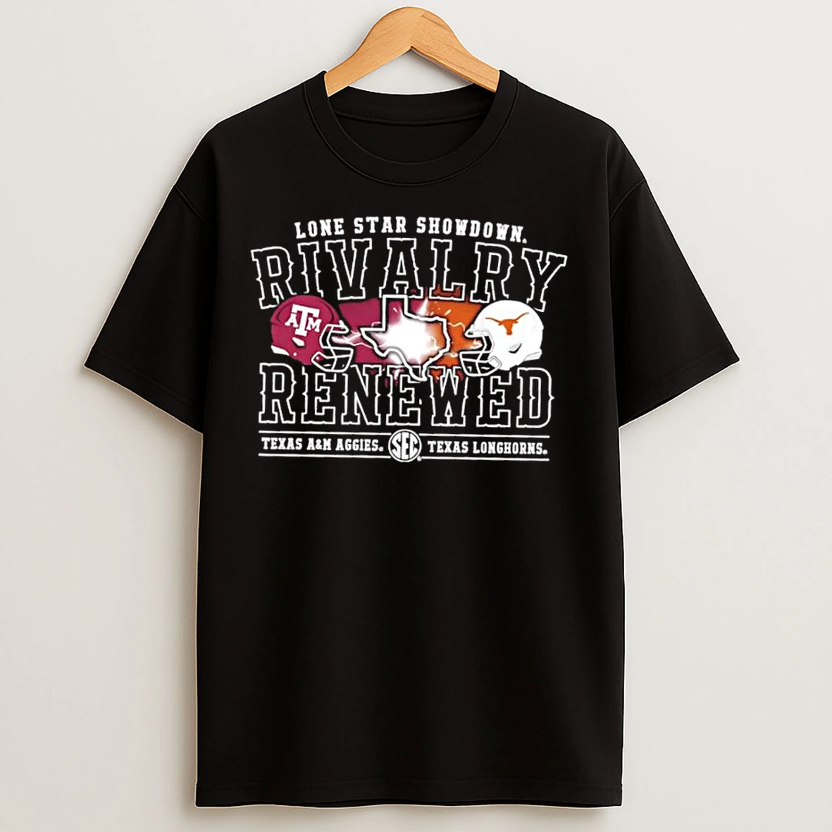Classic Lone Star Showdown Rivalry Renewed Texas Am Aggies Vs Texas Longhorns Helmets T Shirts