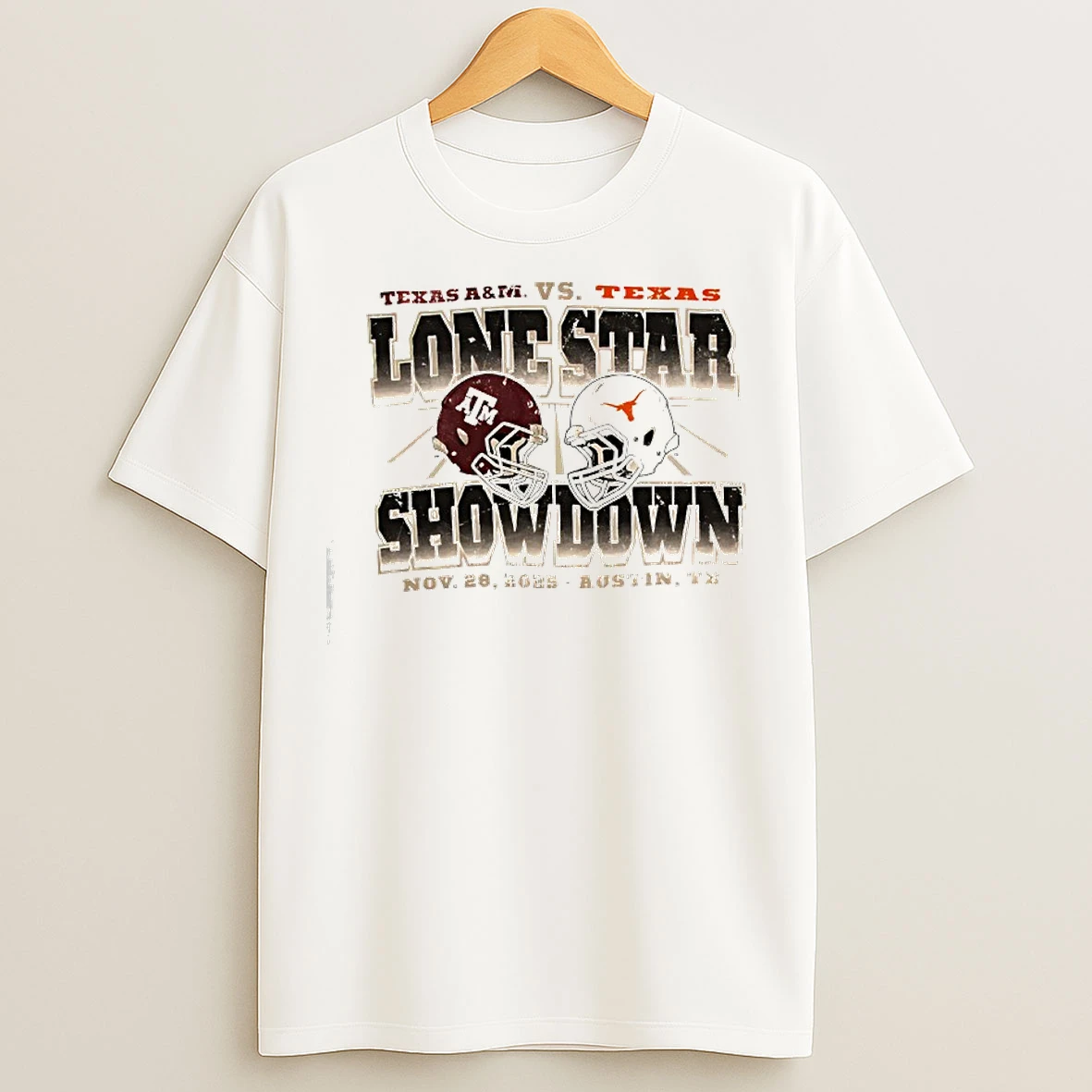 Classic Lone Star Showdown Texas Longhorns Vs Texas Am Aggies Football 2025 T Shirts
