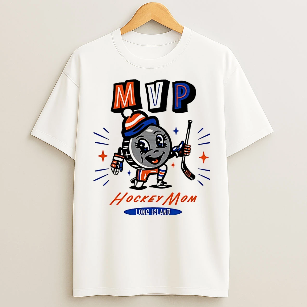 Classic Long Island Hockey Mom Mvp 2025 Cartoon Christmas T Shirts