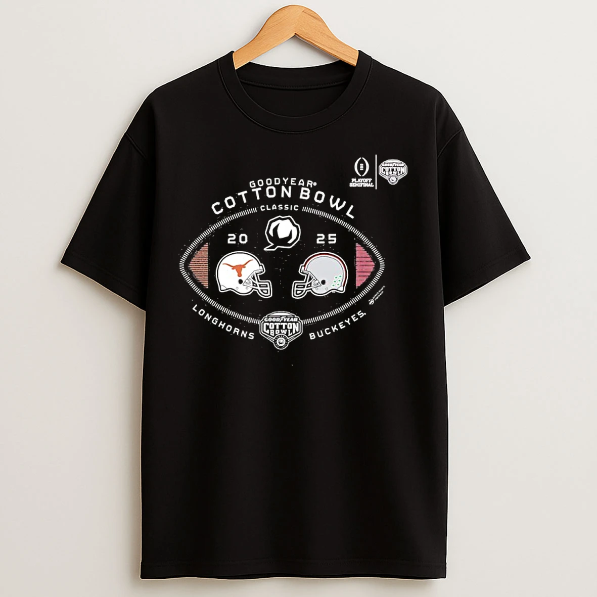 Classic Longhorn Vs Buckeyes Goodyear Cotton Bowl Classic 2 Team 2025 T Shirts