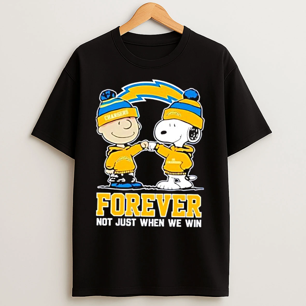 Classic Los Angeles Chargers Charlie Brown And Snoopy Forever Not Just When We Win T Shirts