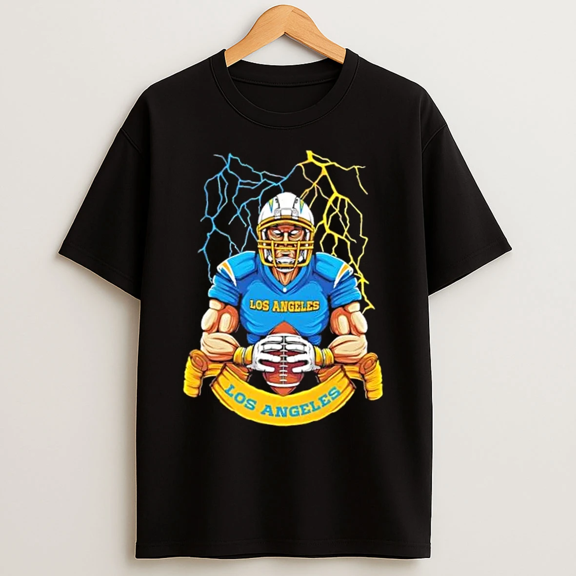 Classic Los Angeles Chargers Football Mascot Hug The Ball T Shirts
