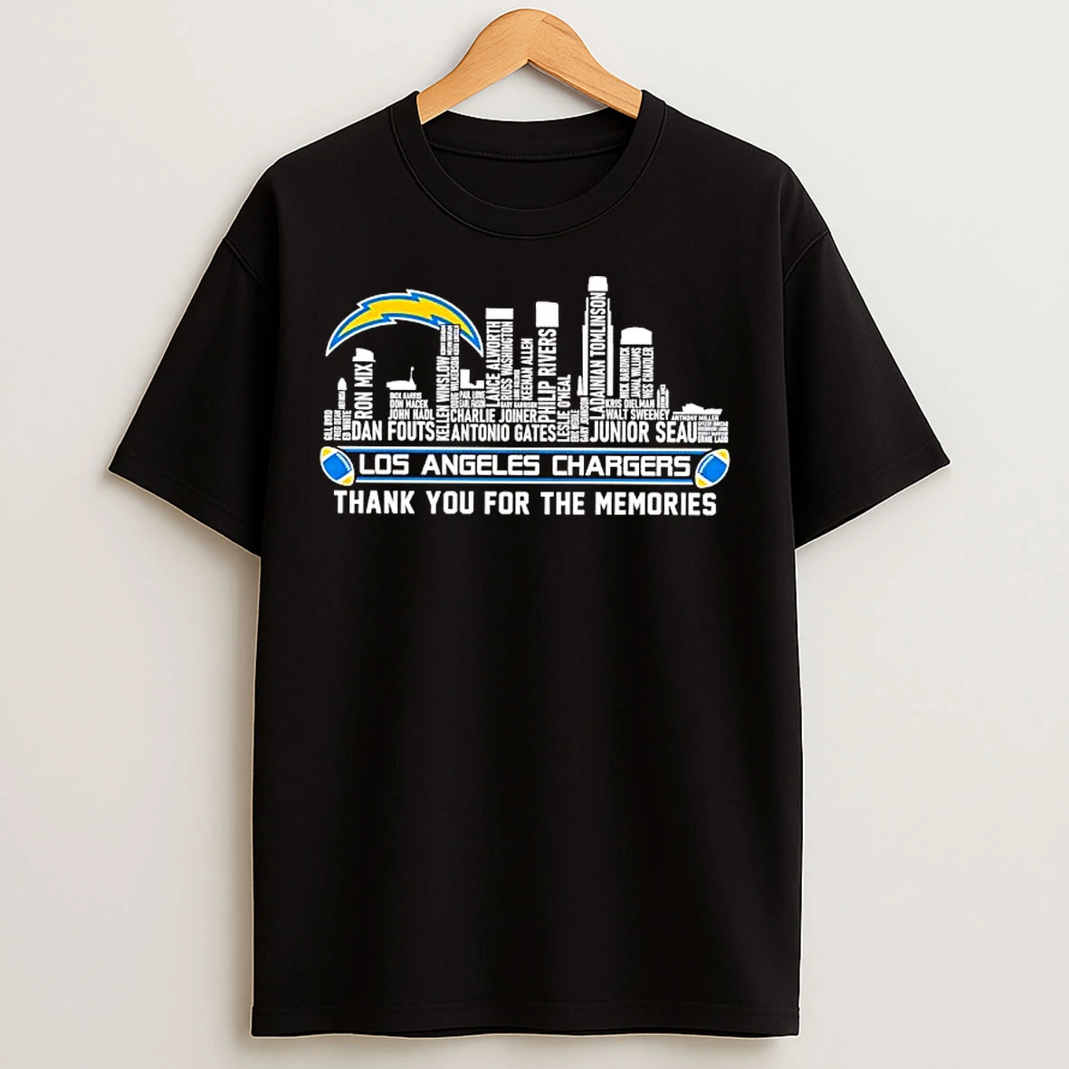 Classic Los Angeles Chargers Football Team List Of Players T Shirts