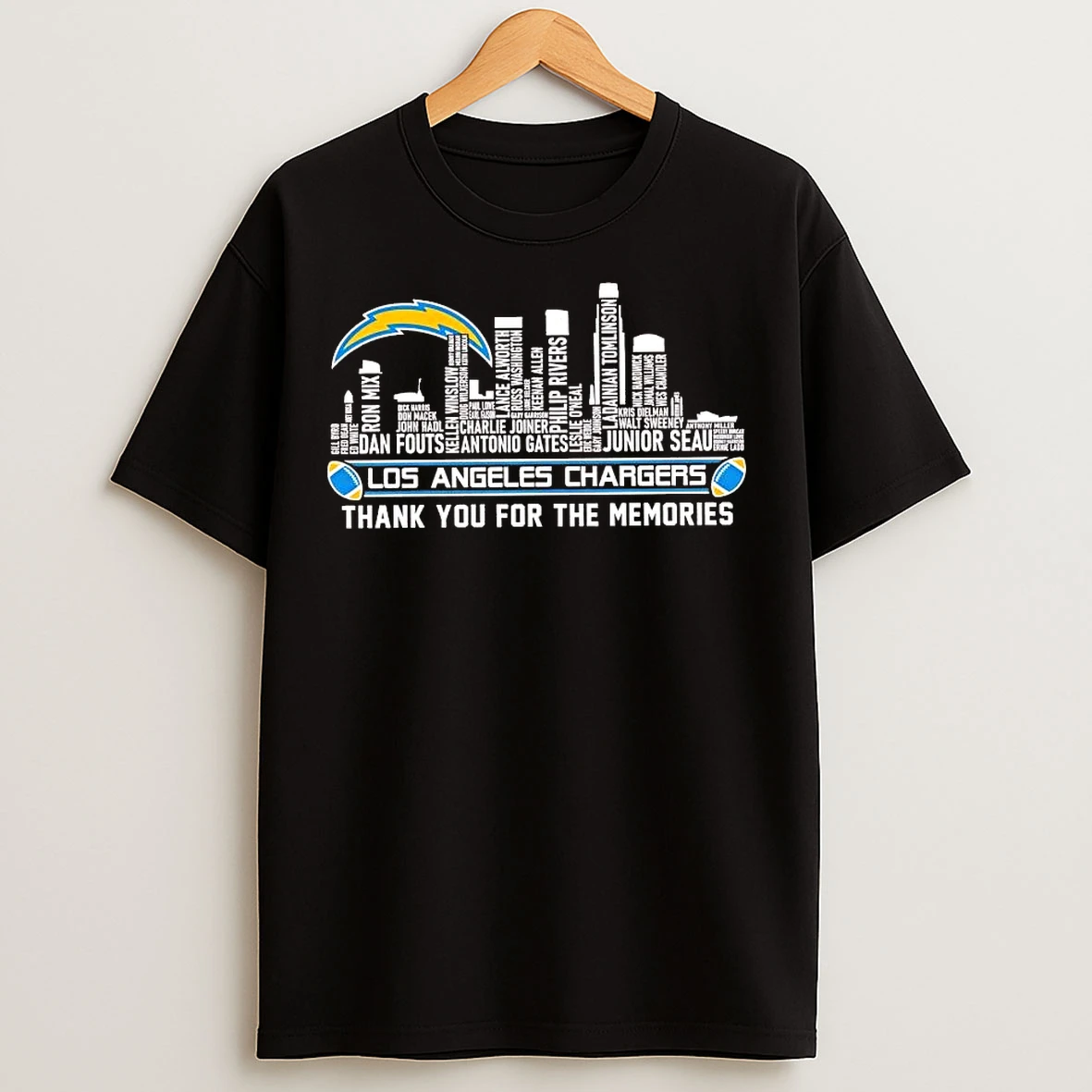 Classic Los Angeles Chargers Thank You For The Memories T Shirts