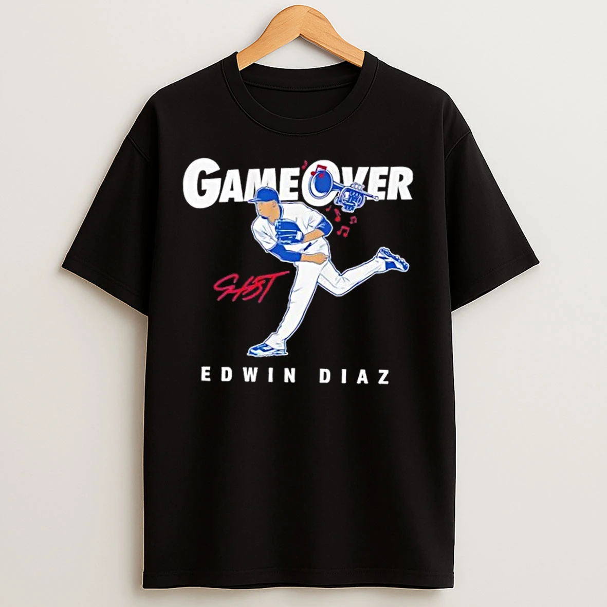 Classic Los Angeles Dodgers Baseball Edwin Diaz Game Over Signature T Shirts