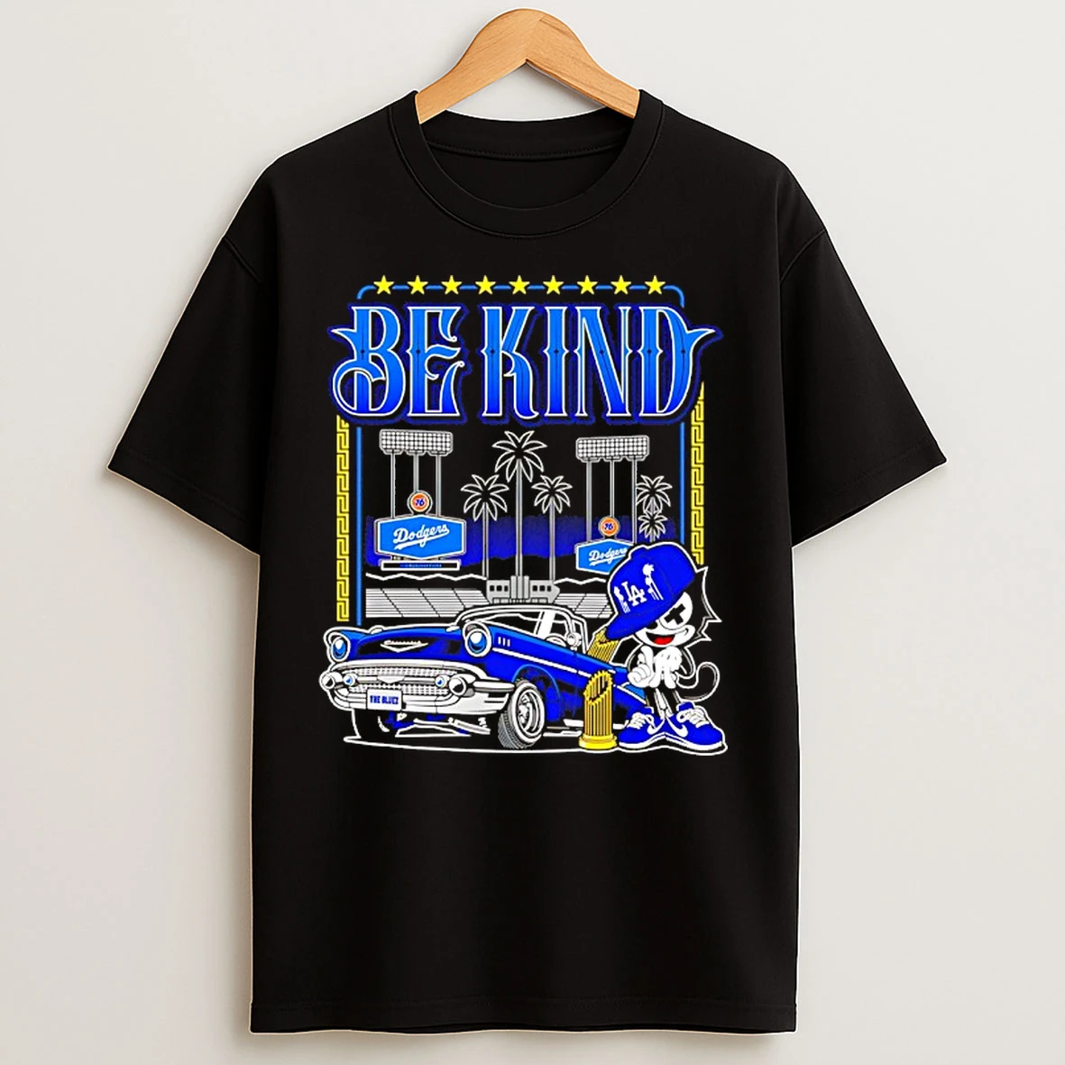 Classic Los Angeles Dodgers Be Kind Car Graphic T Shirts