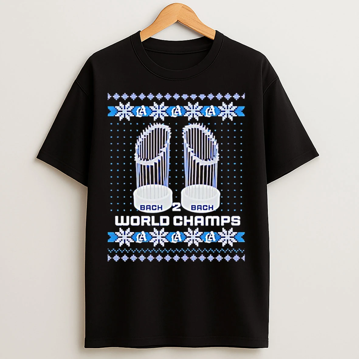 Classic Los Angeles Dodgers Back 2 Back World Champs Ugly Christmas T Shirts