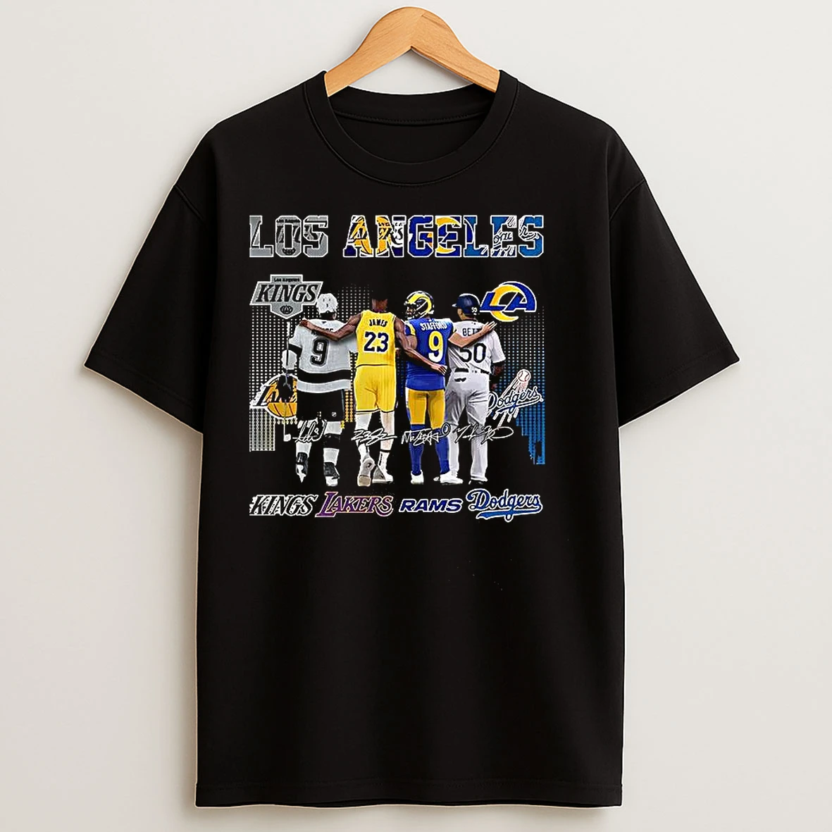 Classic Los Angeles Kings Sports Teams All Star Squad Dream Team Signature T Shirts