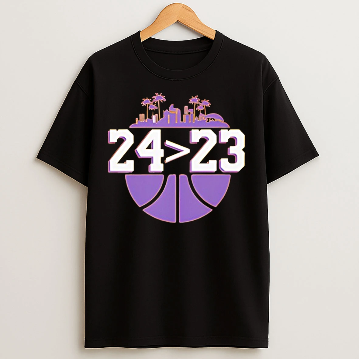 Classic Los Angeles Lakers 24 Over 23 Kobe Bryant Over Lebron James T Shirts