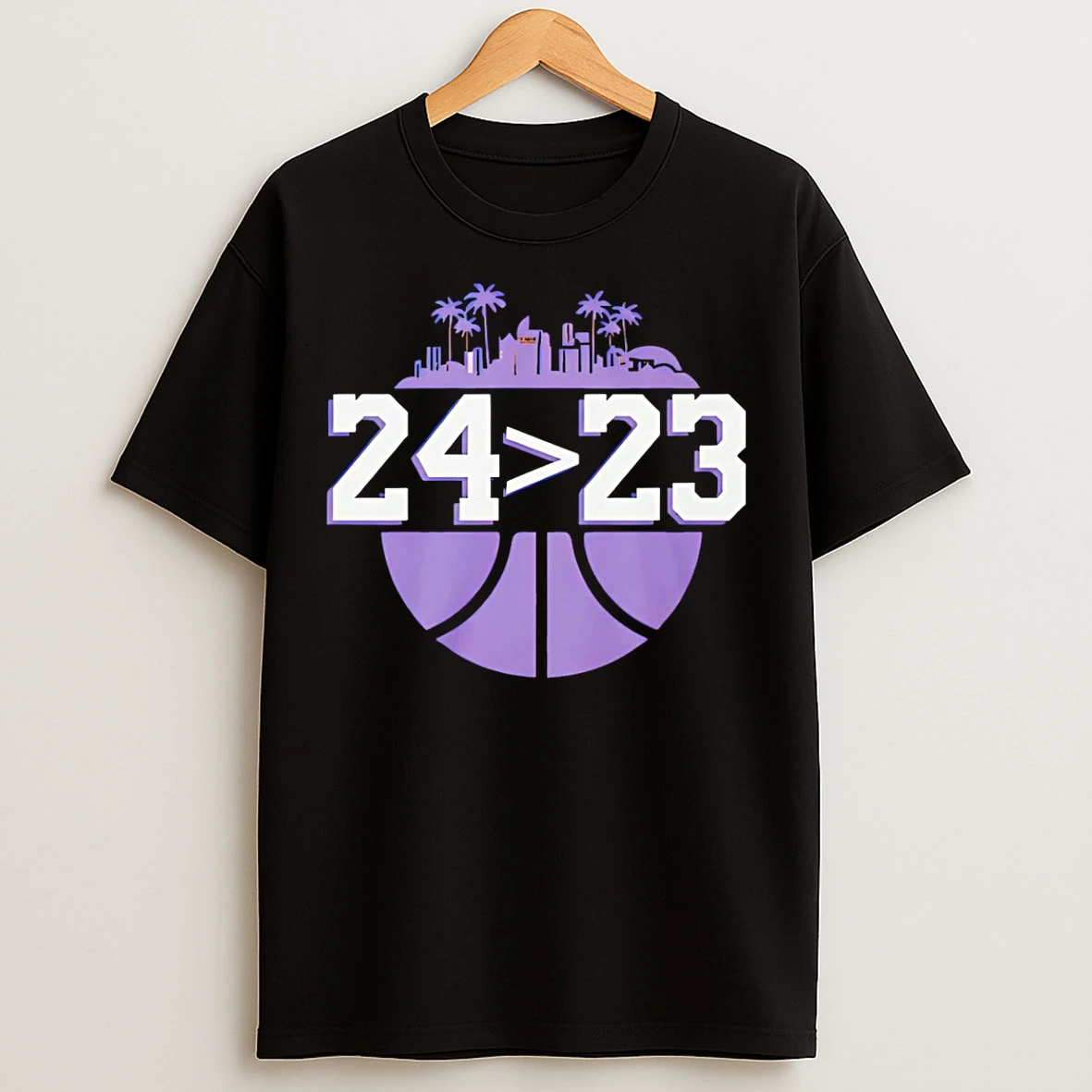 Classic Los Angeles Lakers Basketball 24 23 City Skyline T Shirts