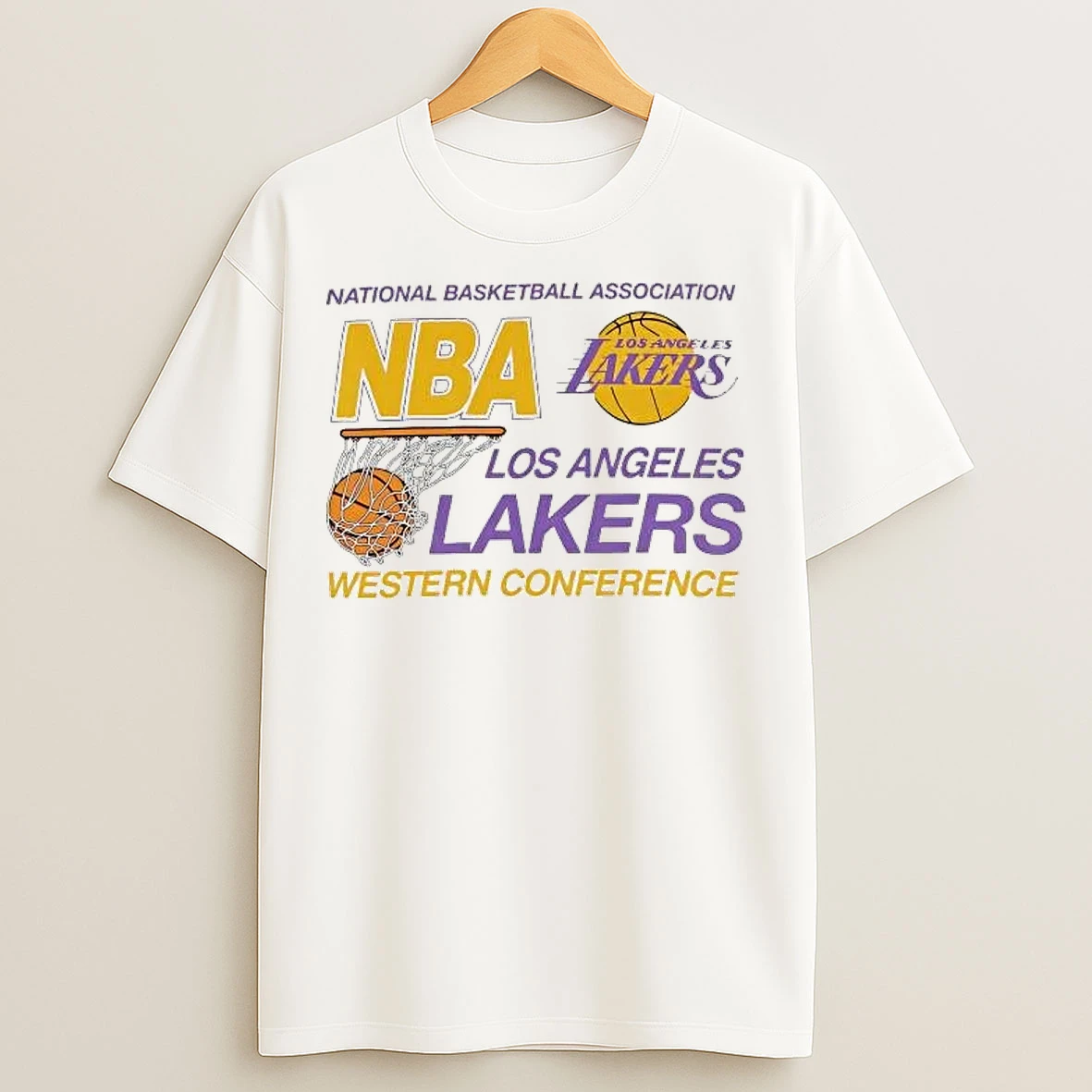 Classic Los Angeles Lakers Basketball Net Western Conference T Shirts